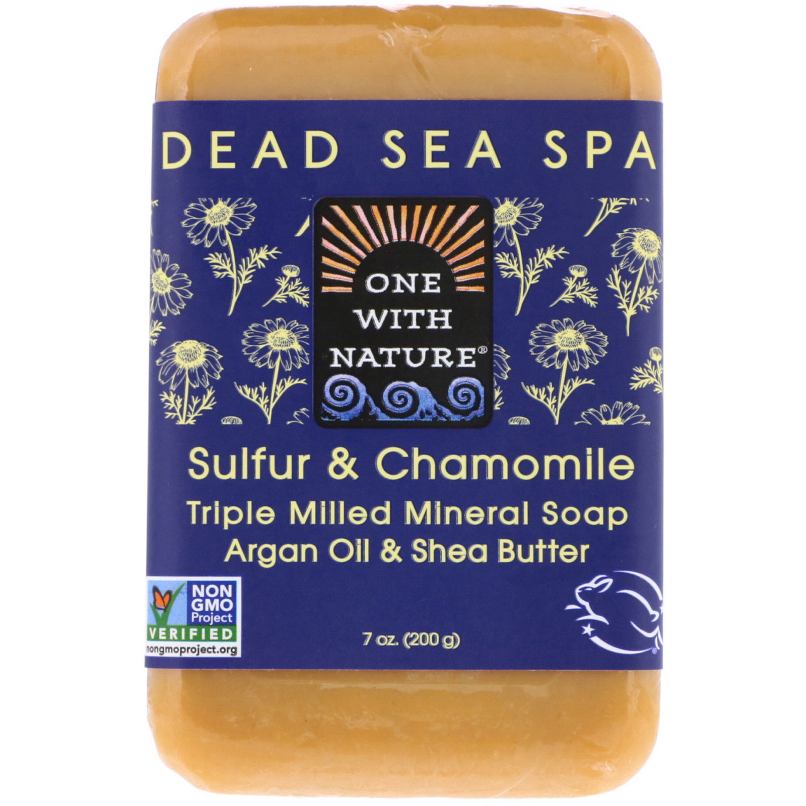 One with Nature, Sabonete Mineral Tripo Moído, Enxofre e Camomila, 200 g