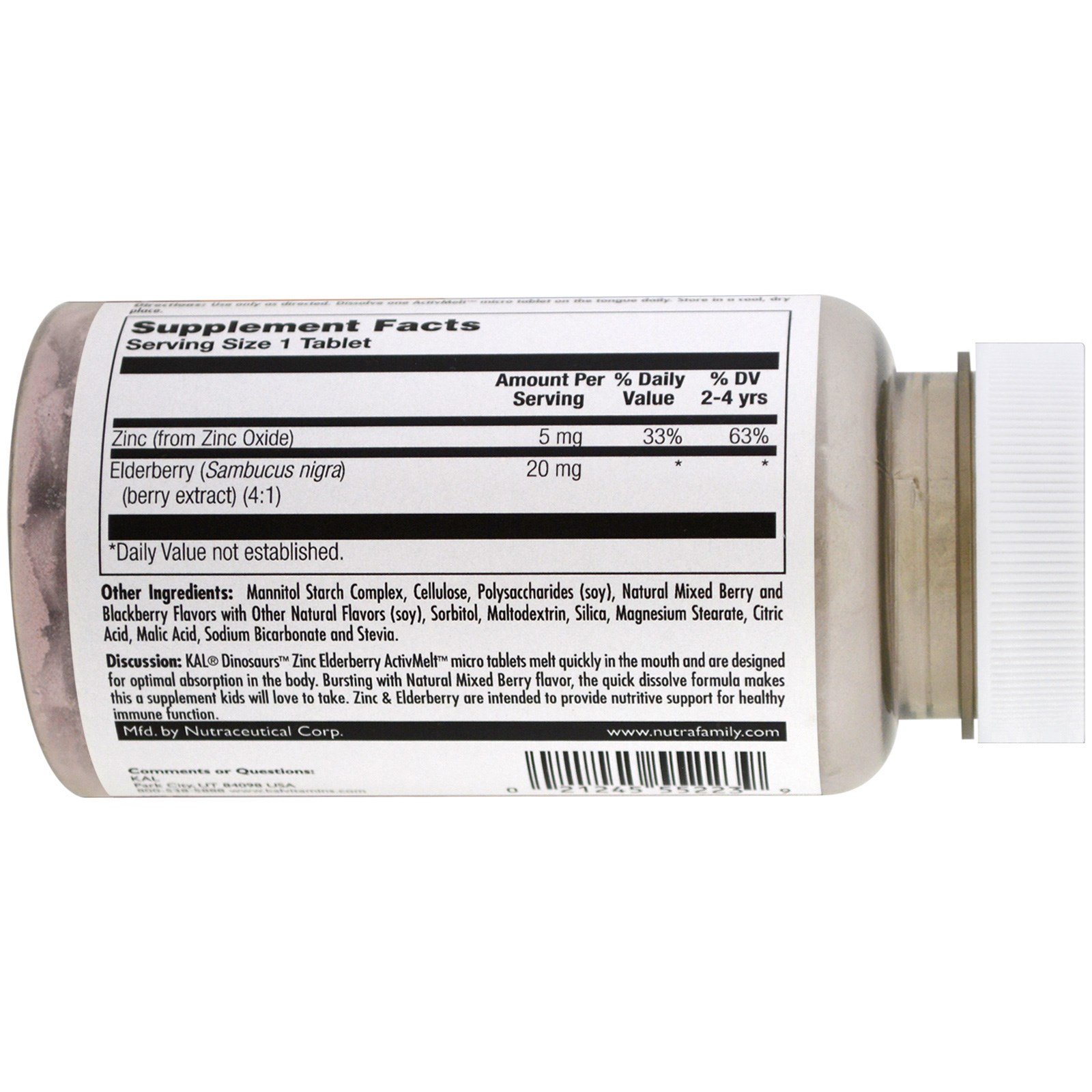 KAL, Zinco e Sabugueiro ActivMelt, Mistura de Bagas, 90 Microcomprimidos - Imagem 3