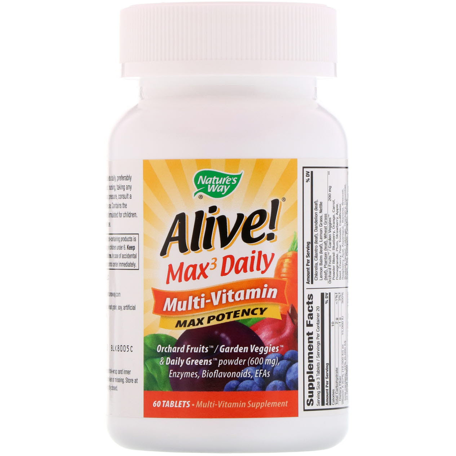 Nature's Way, Alive! Multivitamínico Max3 Diário, 60 Comprimidos - Imagem 4