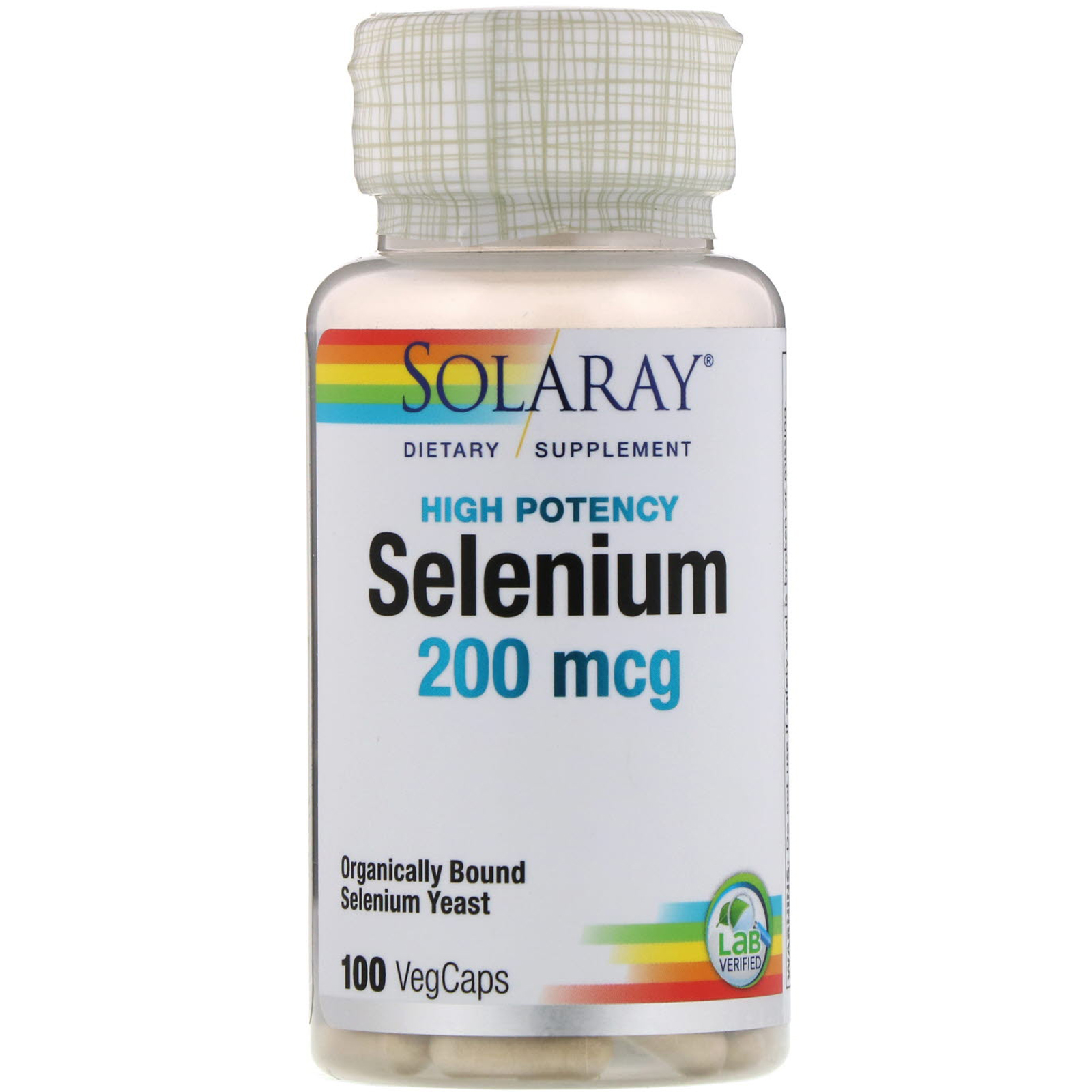 Solaray, Selênio, 200mcg, 100 cápsulas vegetais