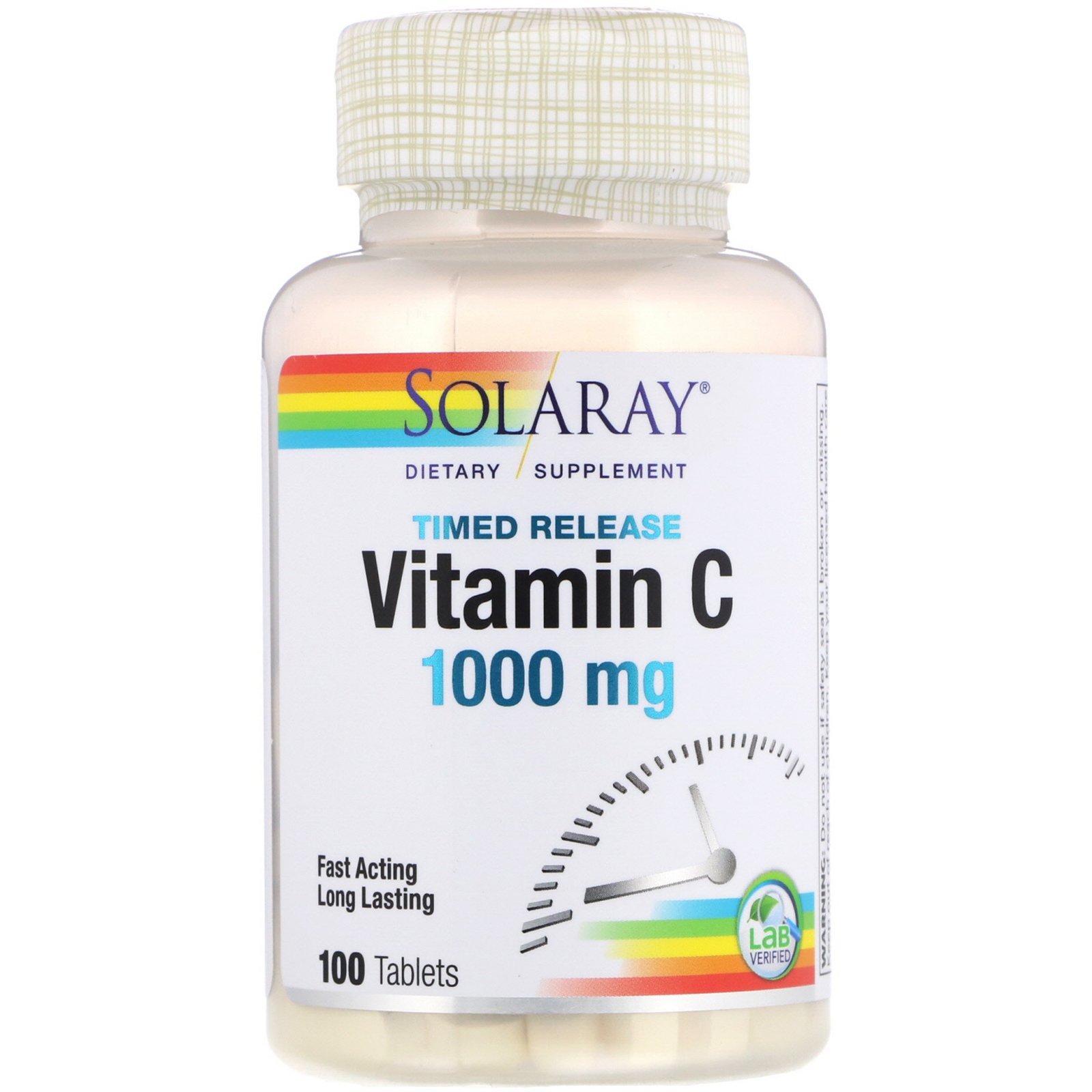 Solaray, Vitamina C de Liberação Prolongada, 1.000 mg, 100 Comprimidos