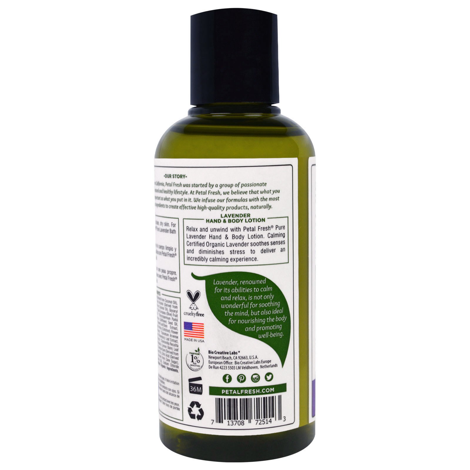 Petal Fresh, Puro, Loção Suavizante para Mãos e Corpo, Lavanda, 90 ml - Imagem 3