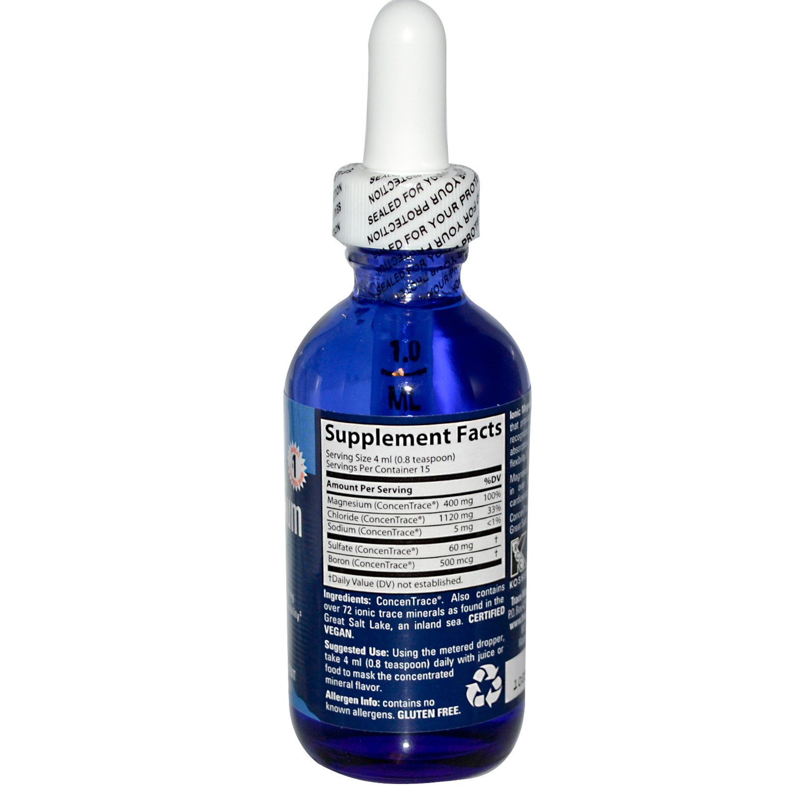Trace Minerals Research, Magnésio Iônico, 400 mg, 59 ml (2 fl oz) - Imagem 2