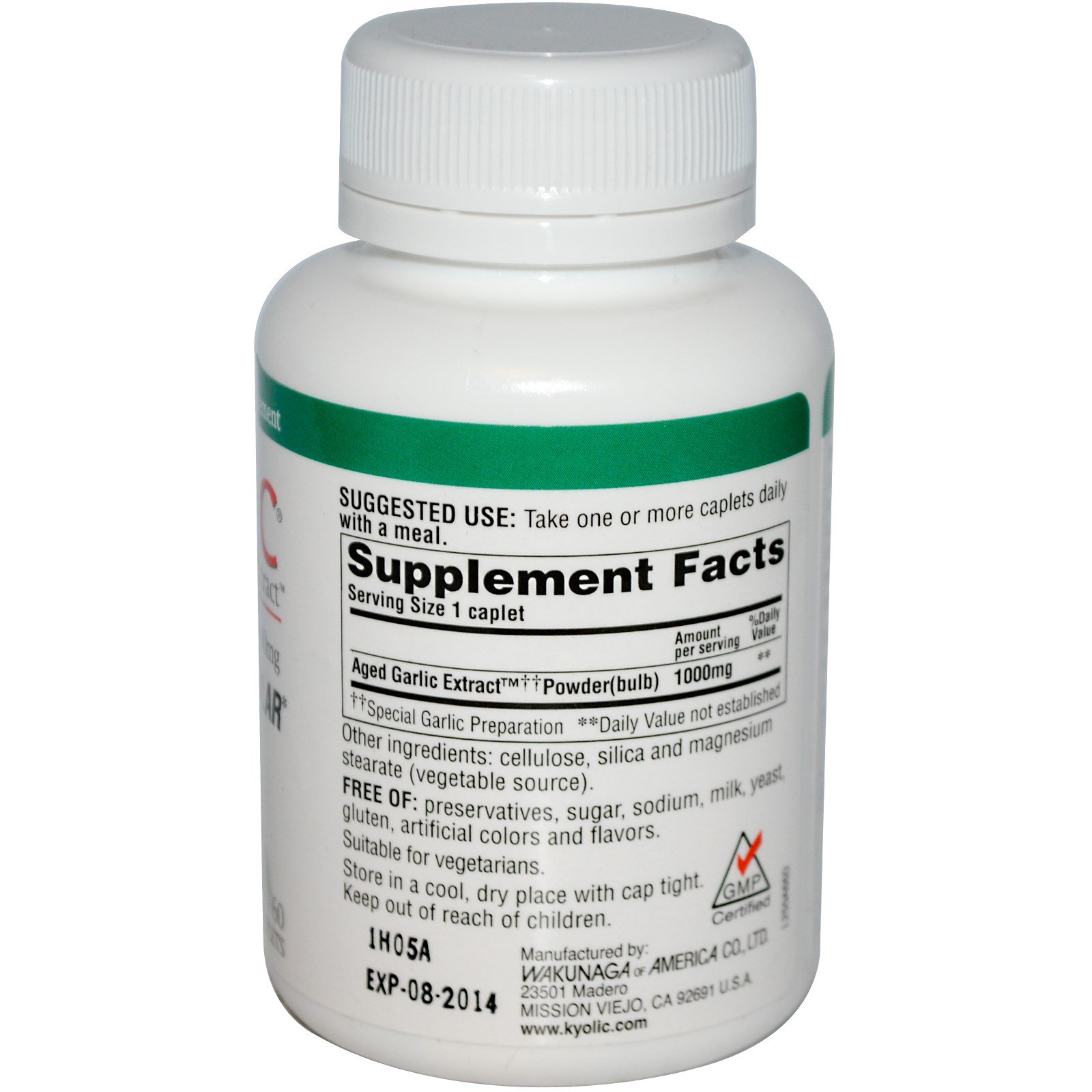 Kyolic, Extrato de Alho Envelhecido, Um Por Dia, Cardiovascular, 1000 mg, 60 Cápsulas - Imagem 2