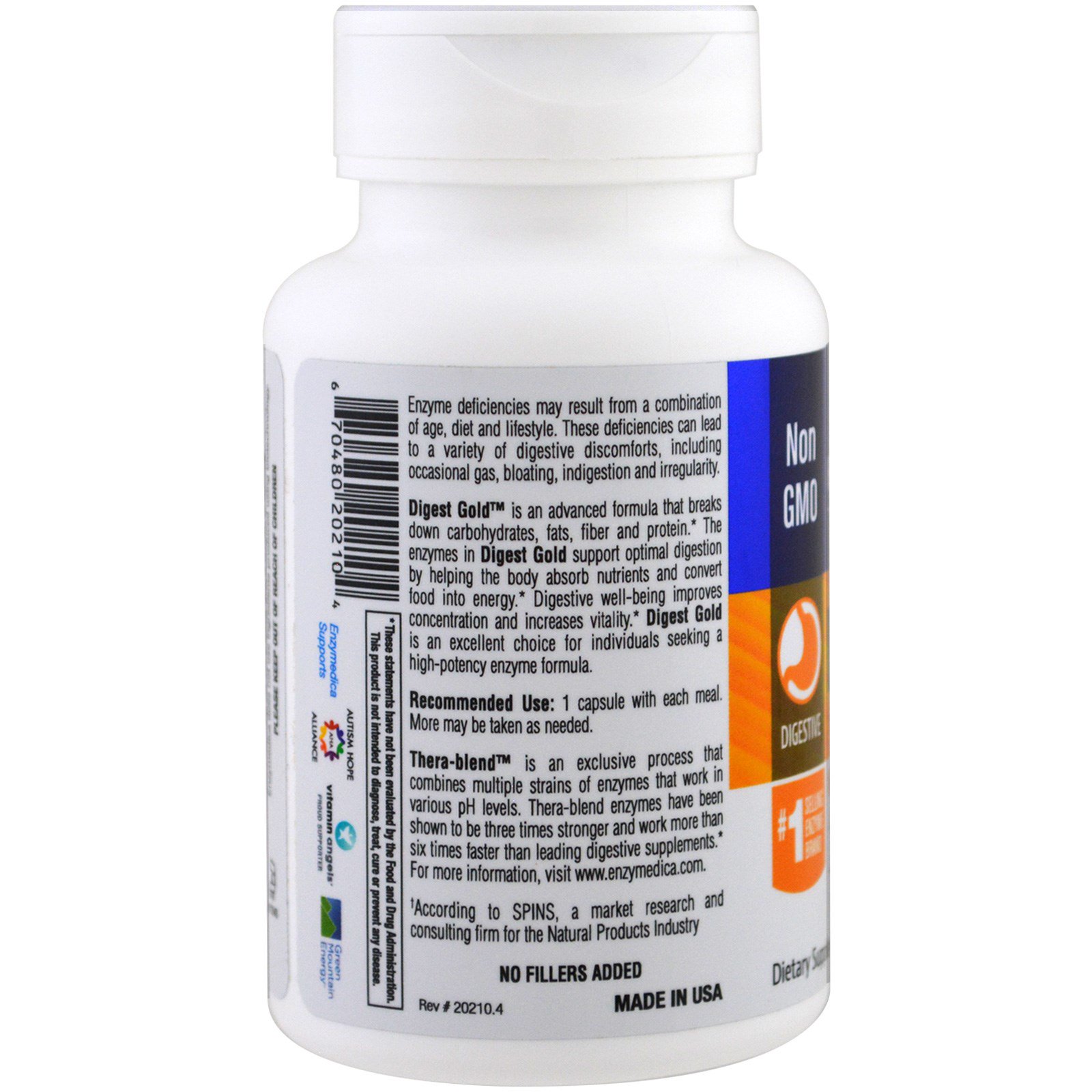 Enzymedica, Digest Gold com ATPro, 90 Cápsulas - Imagem 3