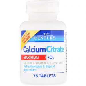 Comprar 21st century, calcium citrate maximum + d3, 75 tablets preço no brasil cálcio osso tópicos de saúde suplemento importado loja 205 online promoção -