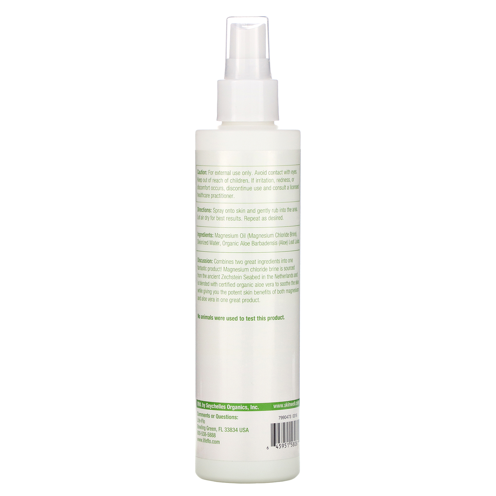 Life-flo, Vida-Flor, Spray de Óleo Magnésio mais Aloe Vera, 237 ml - Imagem 2