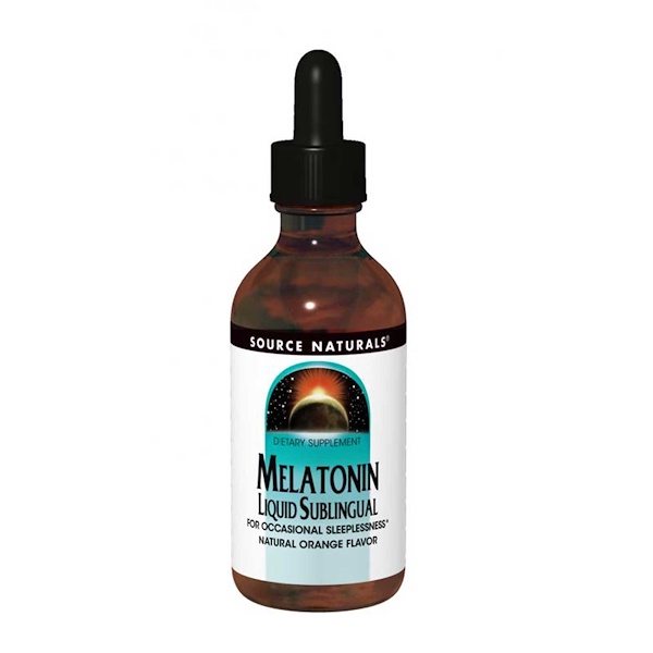 Source Naturals, Sublingual Líquido de Melatonina, Sabor Natural de Laranja, 4 fl oz (118,28 ml)