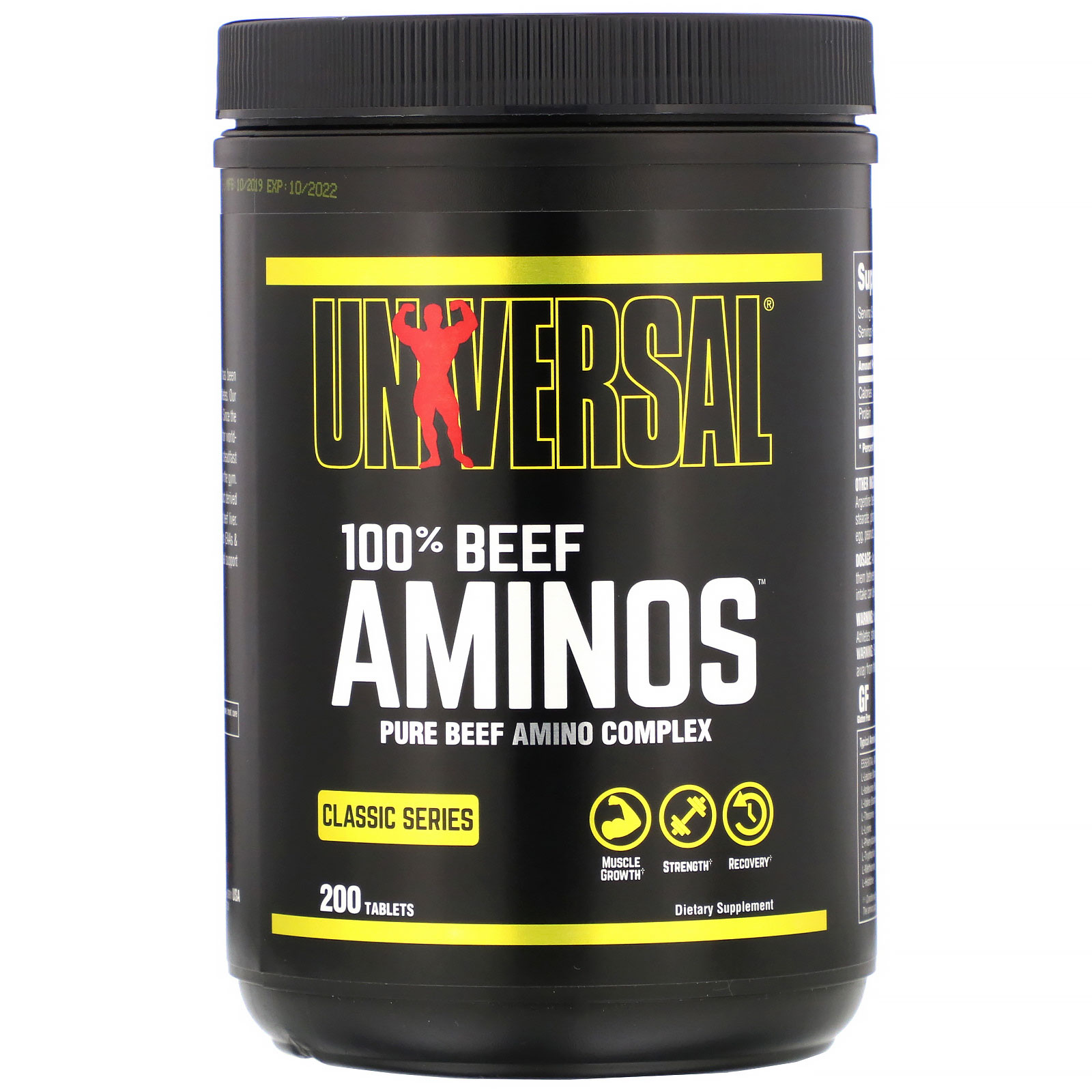 Universal Nutrition, 100% Aminoácidos de Carne, 200 Comprimidos