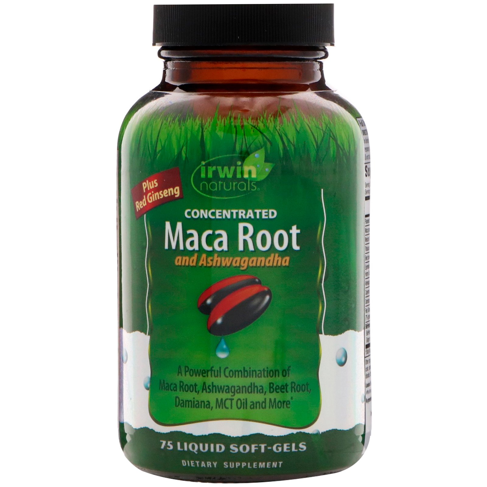 Irwin Naturals, Maca Concentrada e Ashwagandha, 75 Cápsulas Softgel Líquidas