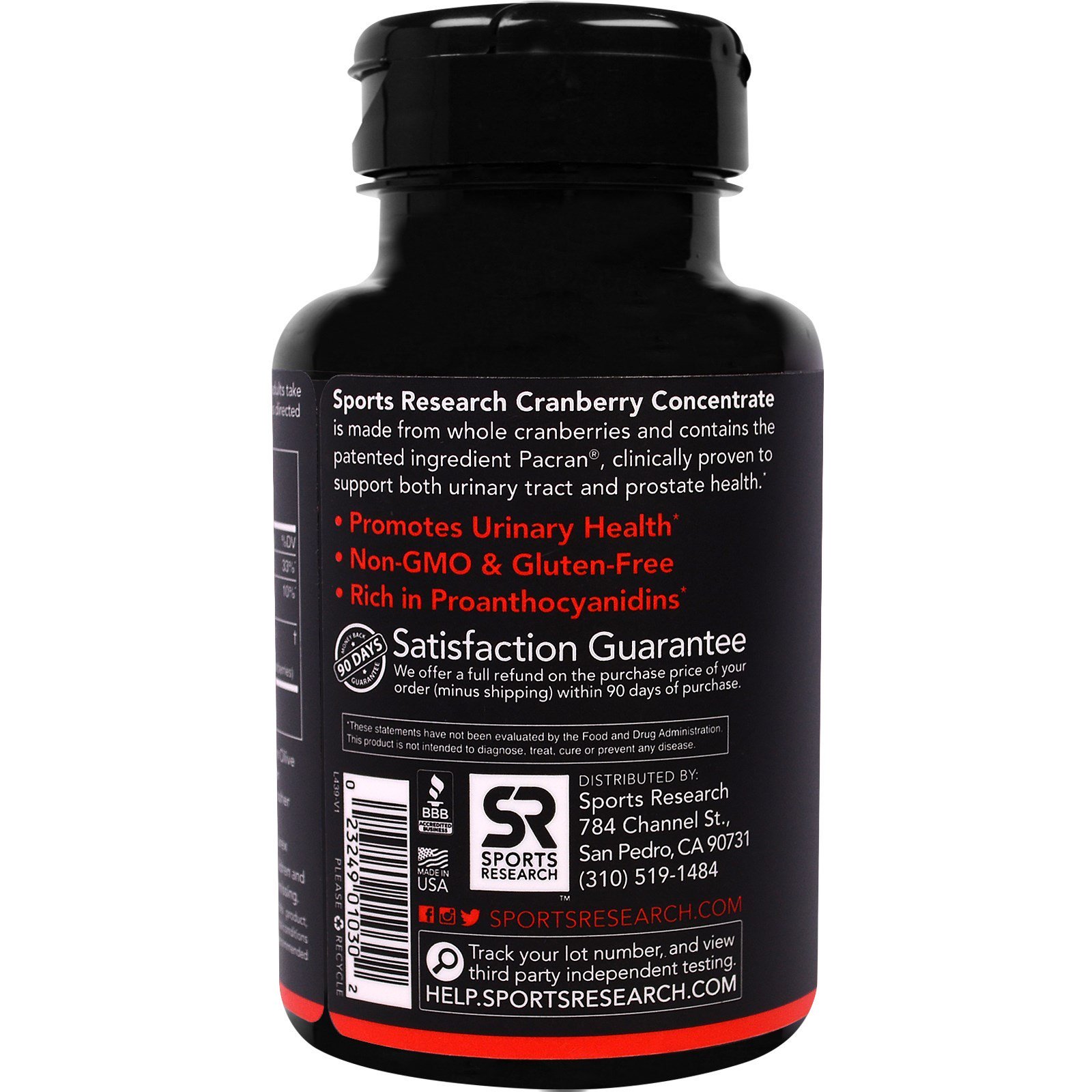 Sports Research, Concentrado de Cranberry, 250 mg, 90 Cápsulas Softgel - Imagem 3