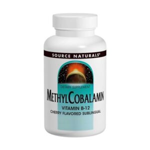 Source Naturals, Metilcobalamina, sabor cereja, 1 mg, 120 drágeas BioLingual