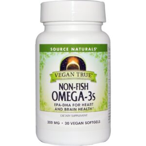 Source Naturals, Vegan True, Ômega 3 de Outras Espécies, 300 mg, 30 Cápsulas Vegetais em Gel