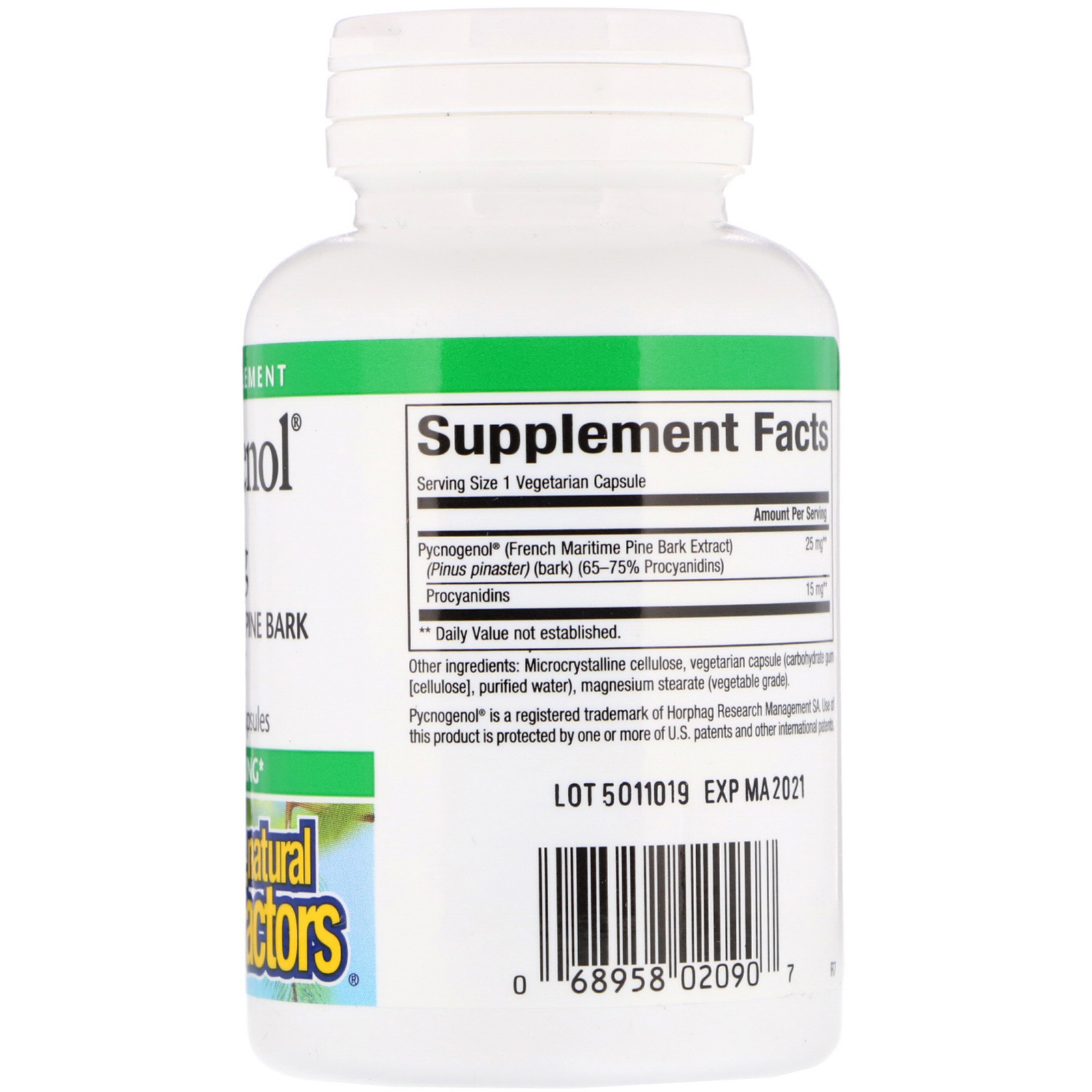 Natural Factors, Pycnogenol, 25 mg, 60 cápsulas - Imagem 2