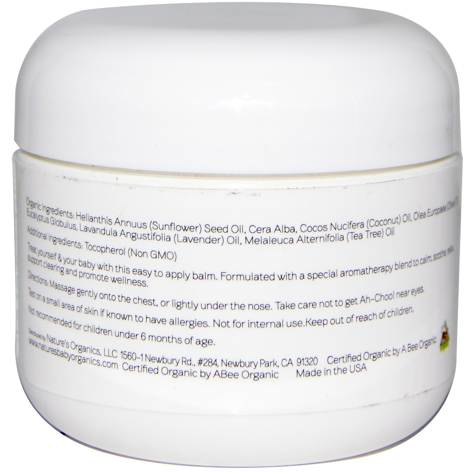 Nature's Baby Organics, Ah-Choo! Pomada Peitoral, Eucalipto, 56,7 g (2 oz) - Imagem 2