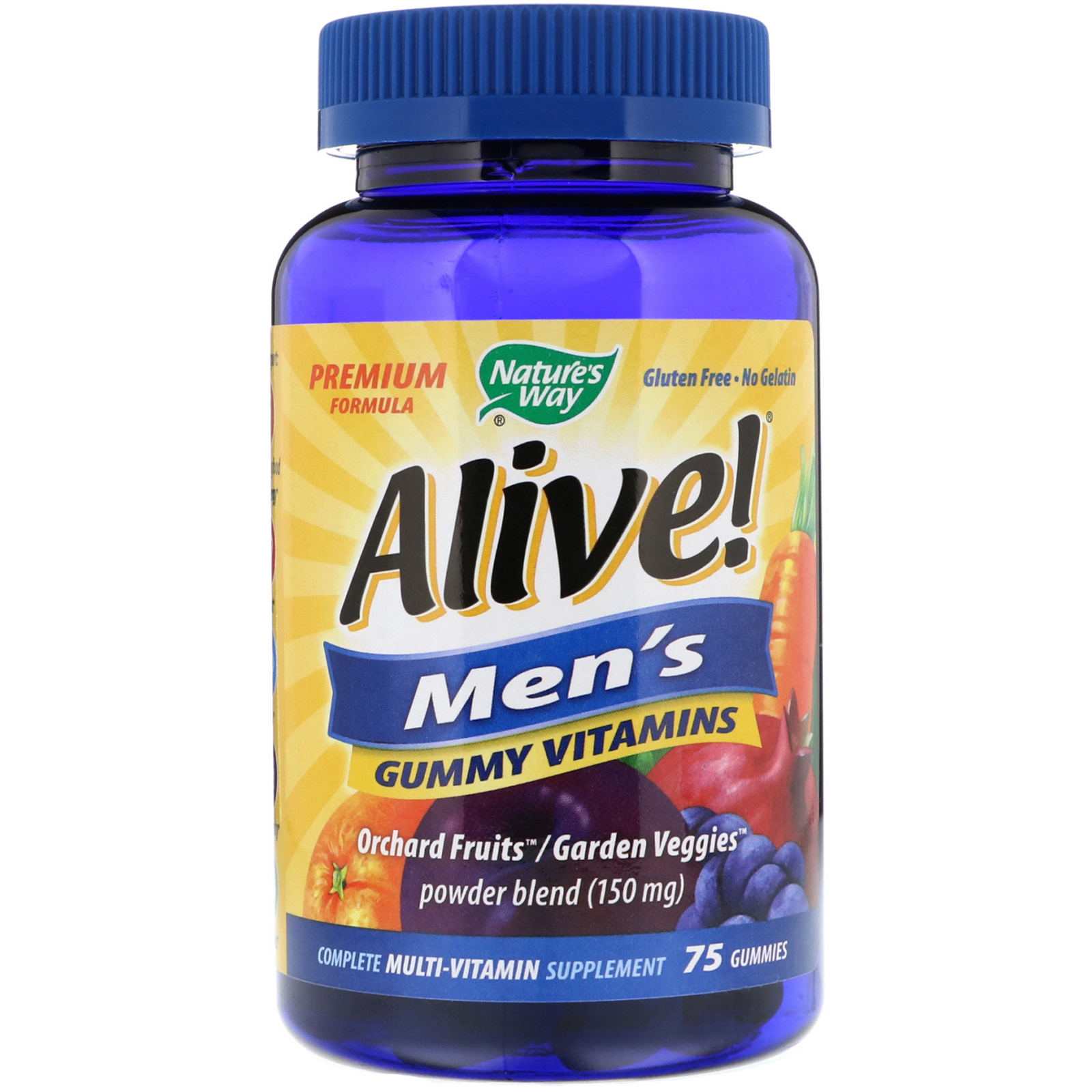 Nature's Way, Vivo! Vitaminas em Goma para Homens, Sabores de Frutas, 75 Gomas