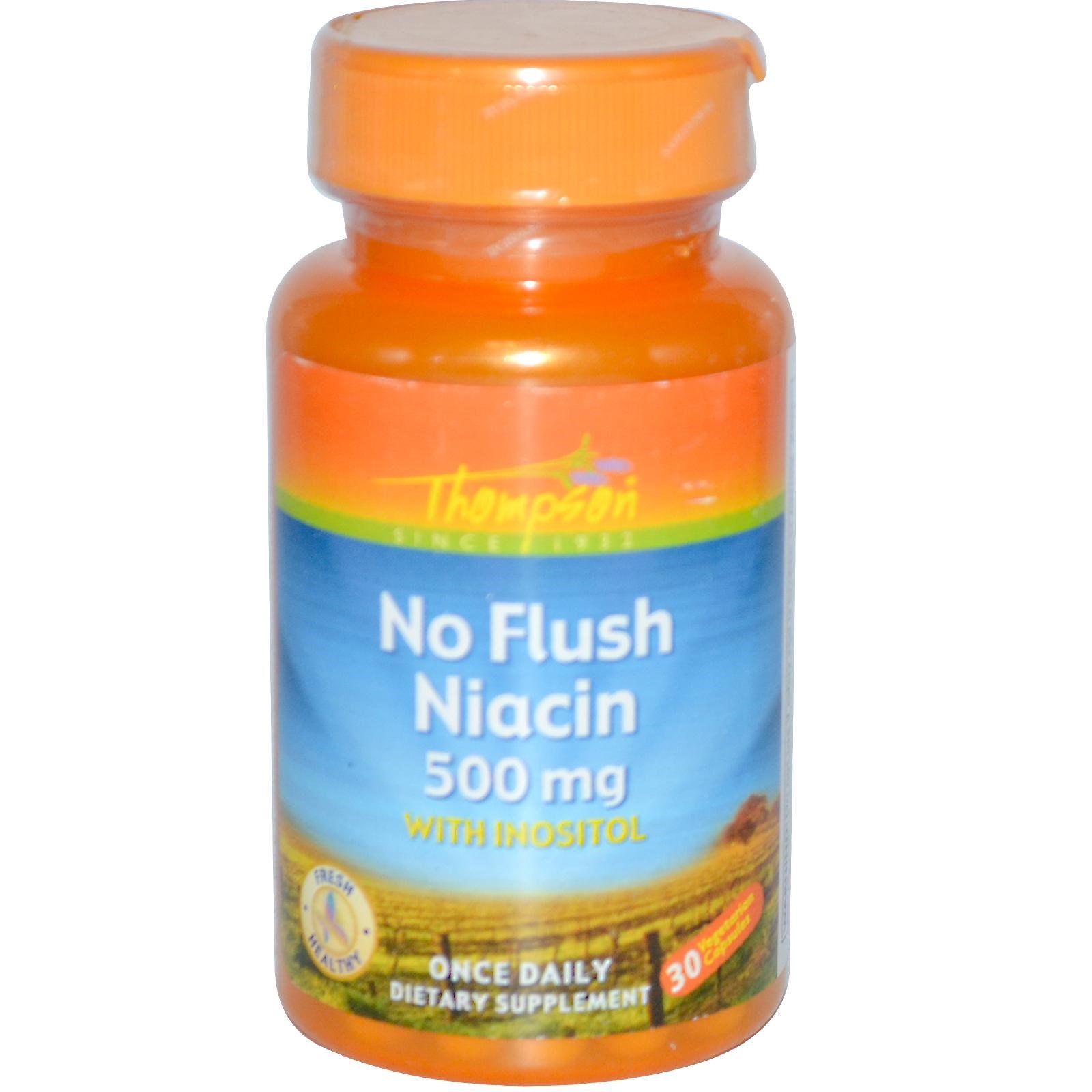 Thompson, No Flush Niacin, 500 mg, 30 Vegetarian Capsules