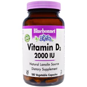 Comprar bluebonnet nutrition, vitamin d3, 2,000 iu, 180 vegetable capsules preço no brasil vitamina d vitaminas e minerais suplemento importado loja 25 online promoção -