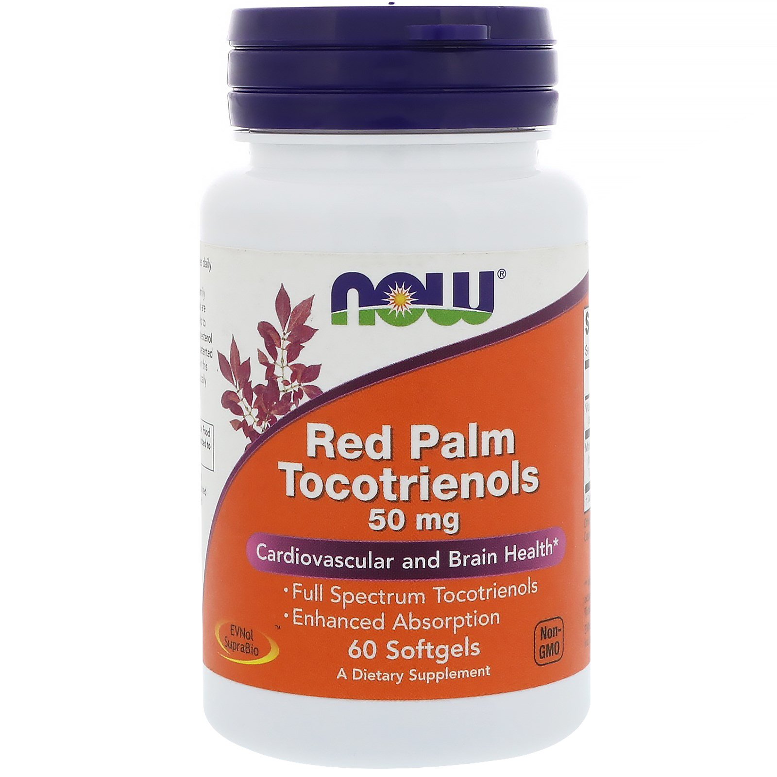 Now Foods, Tocotrienóis de Palma Vermelha, 50 mg, 60 Cápsulas Gelatinosas
