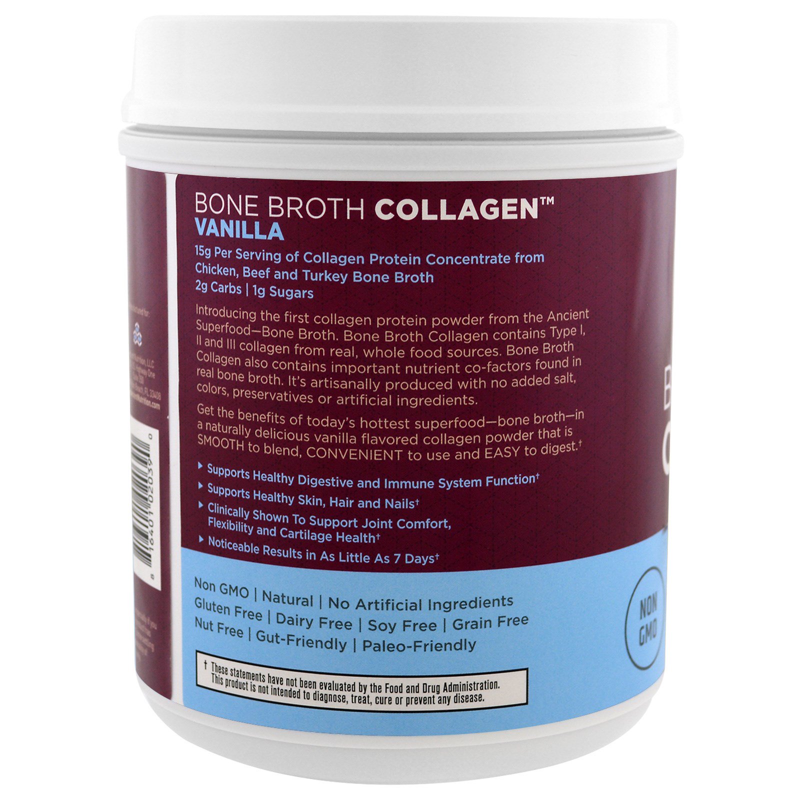 Dr. Axe / Ancient Nutrition, Colágeno de Caldo de Ossos, Baunilha, 517 g (1,13 lbs) - Imagem 3