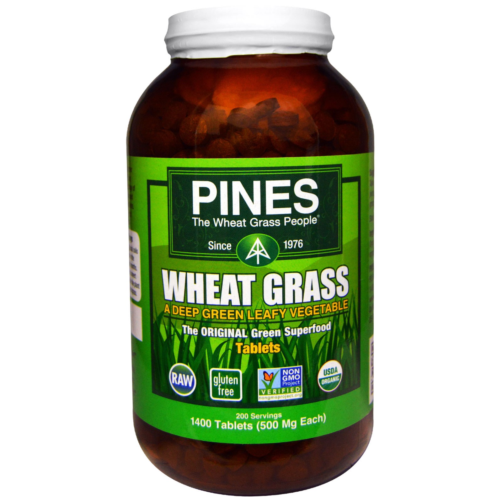 Pines International, Grama de Trigo Pines Orgânica, 500 mg, 1400 Comprimidos