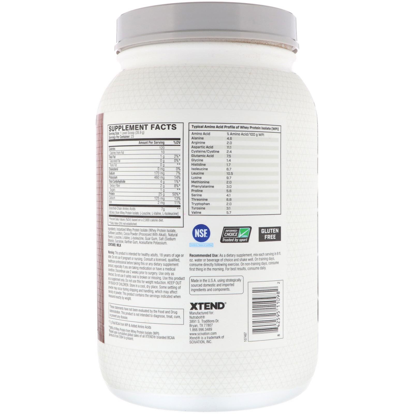 Scivation, Xtend Pro, Whey Isolado, Bolo de Lava de Chocolate, 826 g (1,82 lb) - Imagem 2