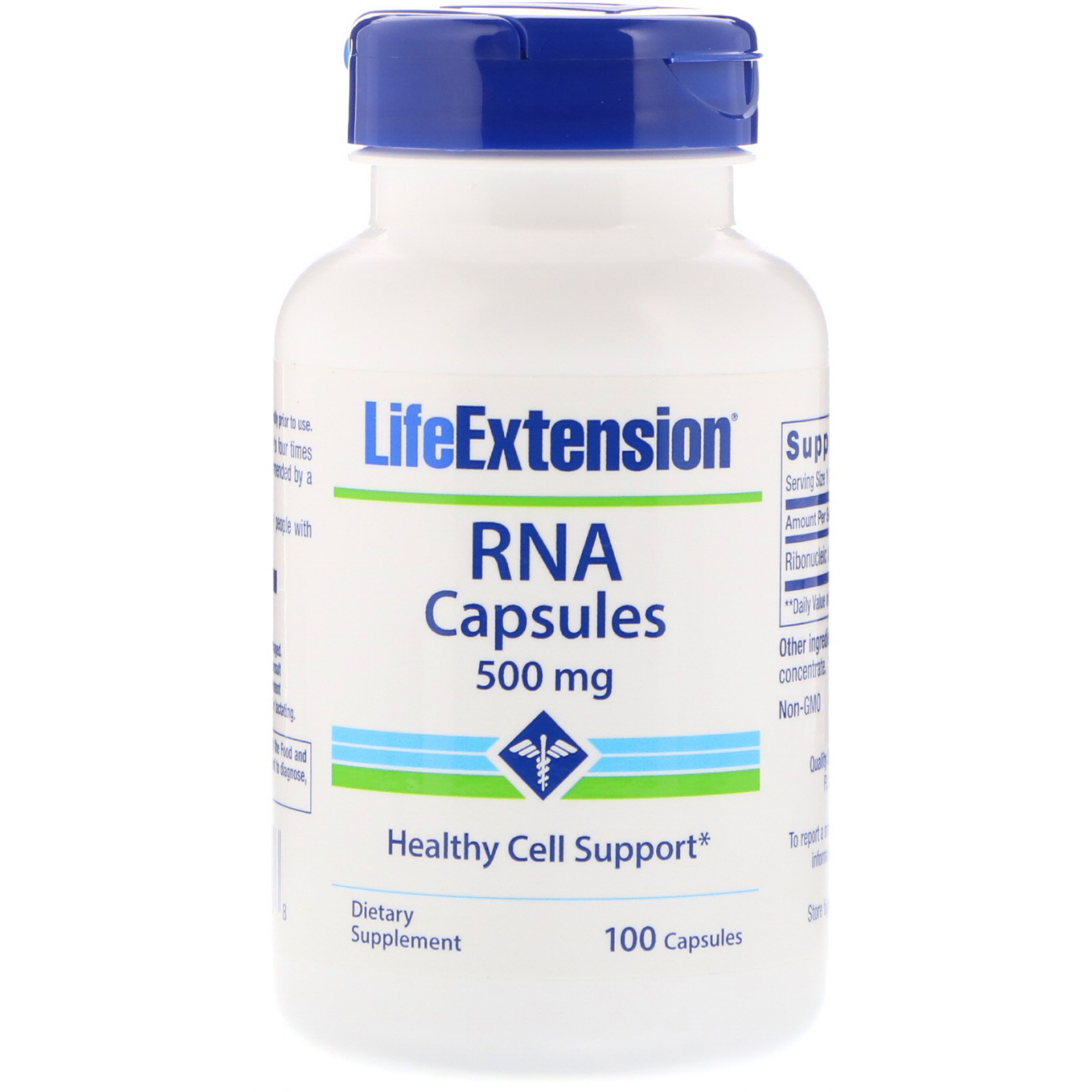 Life Extension, Cápsulas de RNA, 500 mg, 100 Cápsulas
