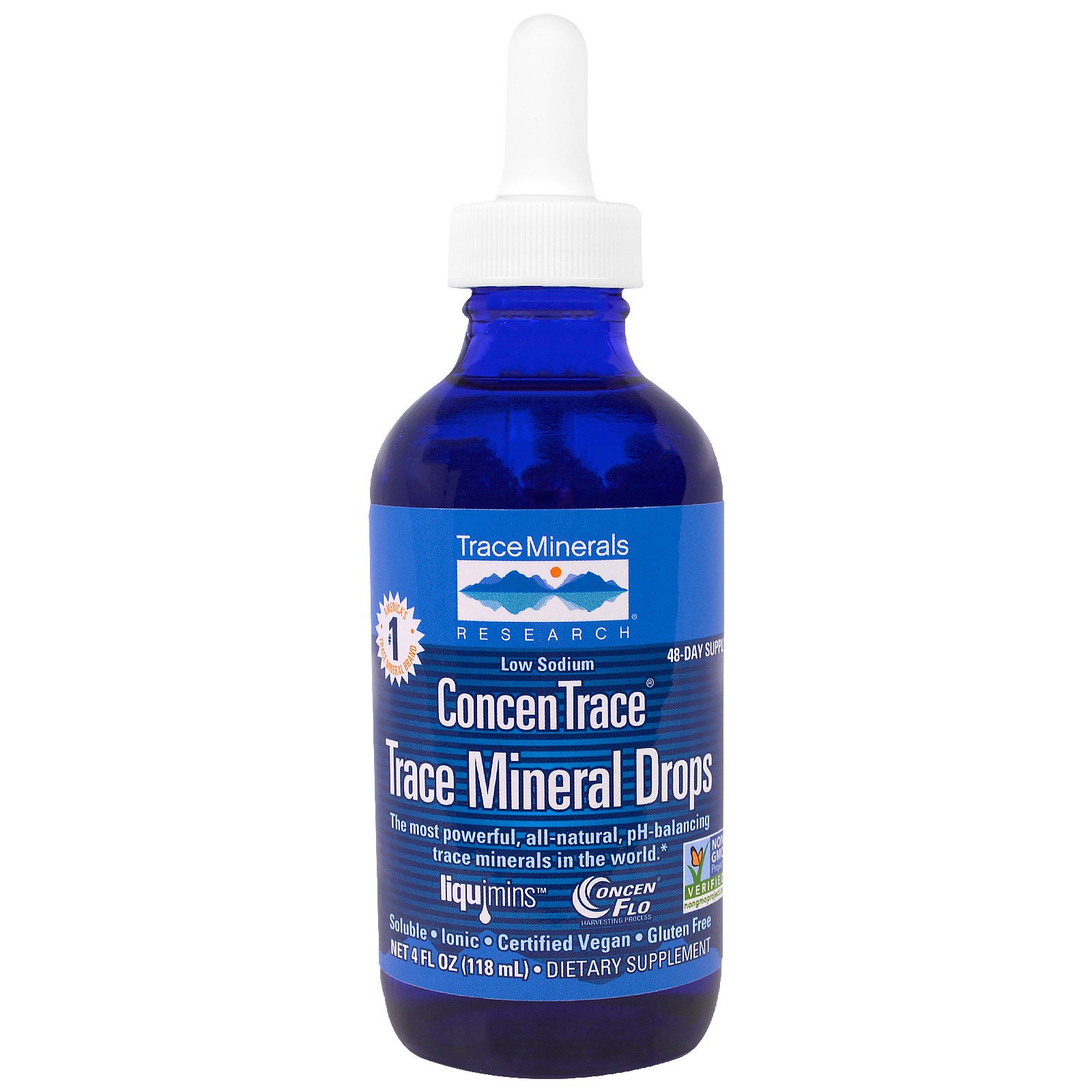 Trace Minerals Research, Gotas de Minerais Traços ConcenTrace, frasco de 4 oz (118 ml), Conta-Gotas