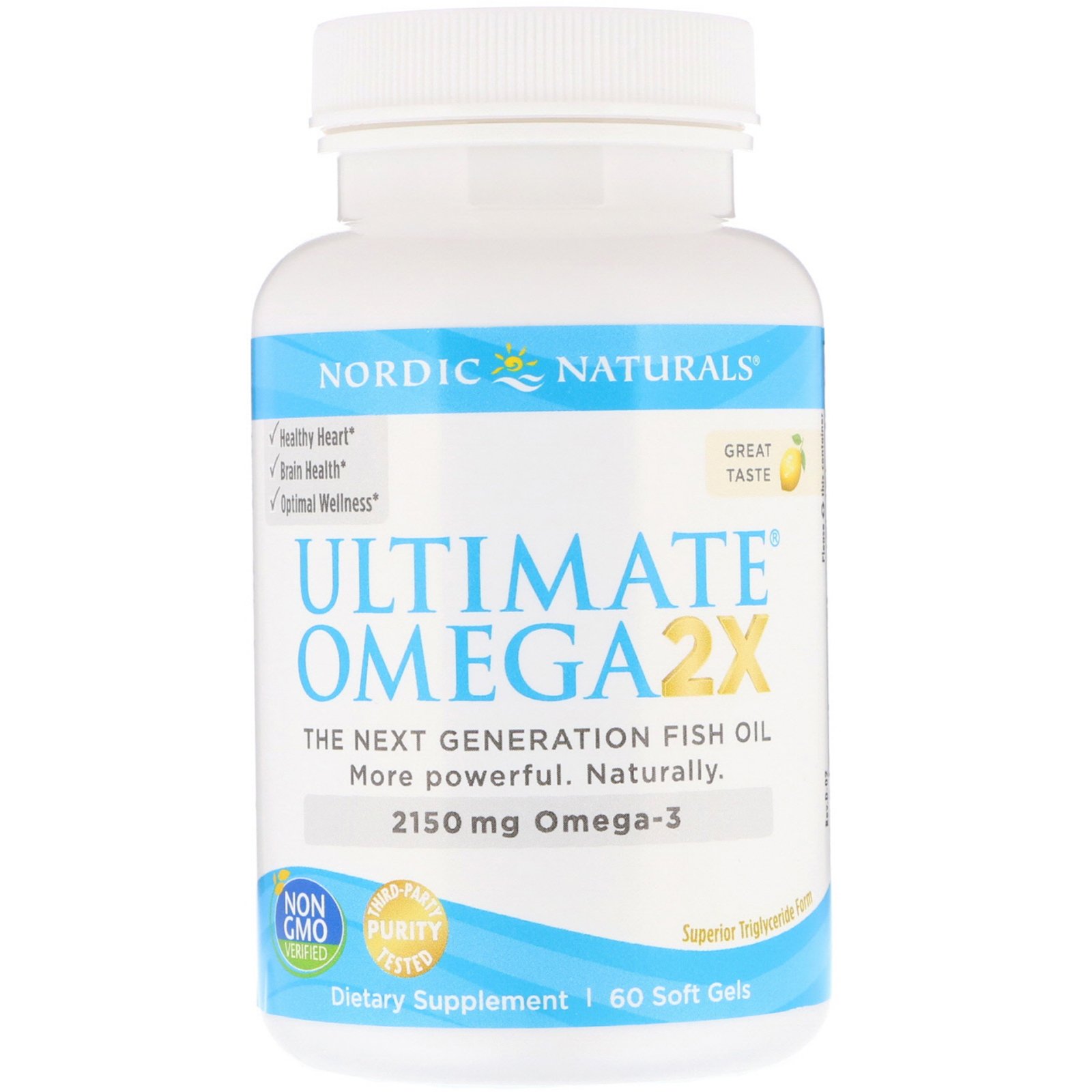 Nordic Naturals, Ultimate Omega 2X, Limão, 60 Cápsulas Gelatinosas - Imagem 3