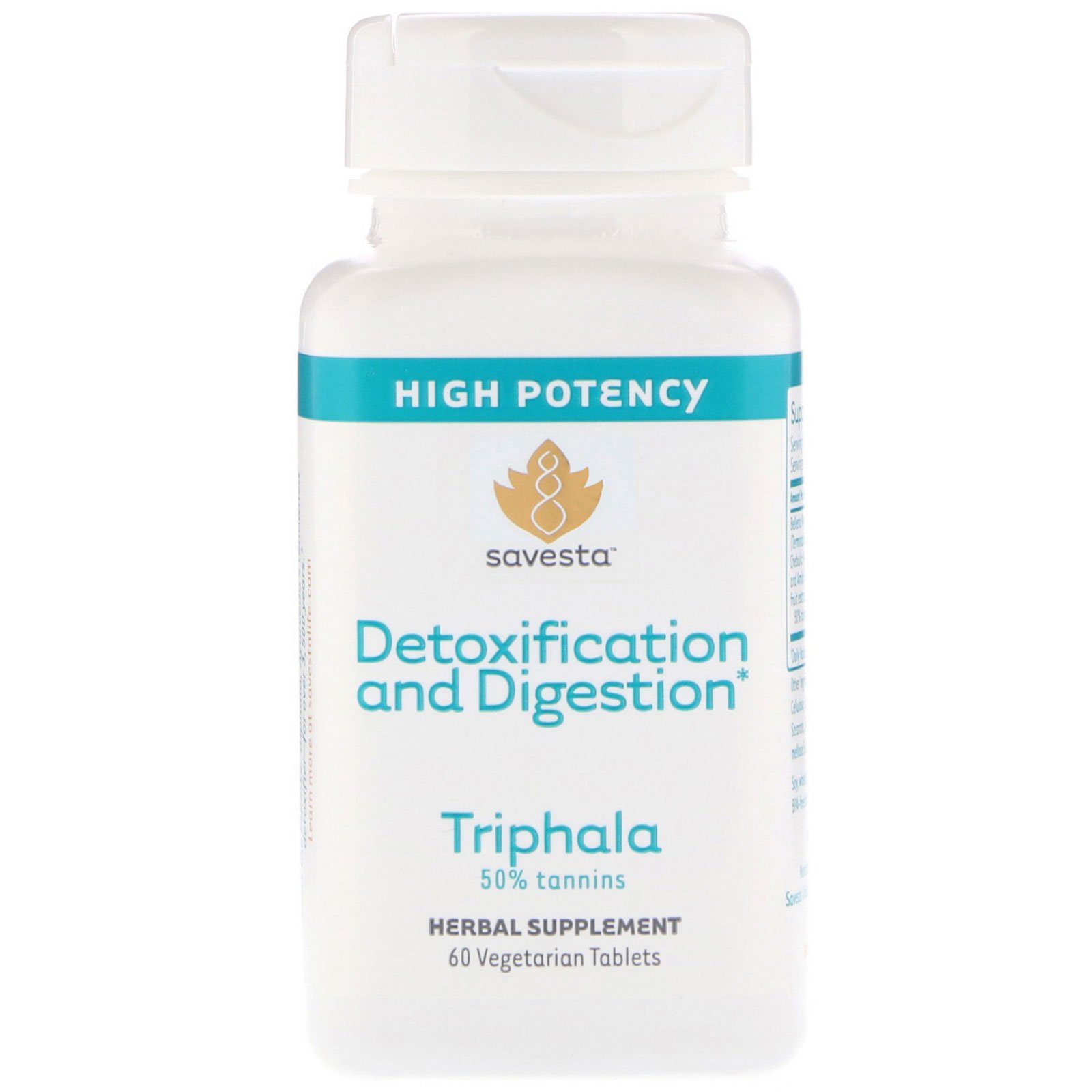 Savesta, Desintoxicação e digestão, Triphala, 60 comprimidos vegetarianos