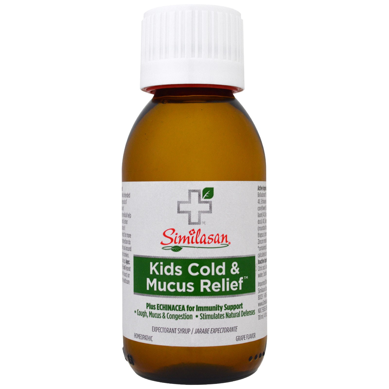 Similasan, Kids Cold & Mucus Relief, Kids 2+, Grape Flavor, 4 fl oz (118 ml) - Imagem 3