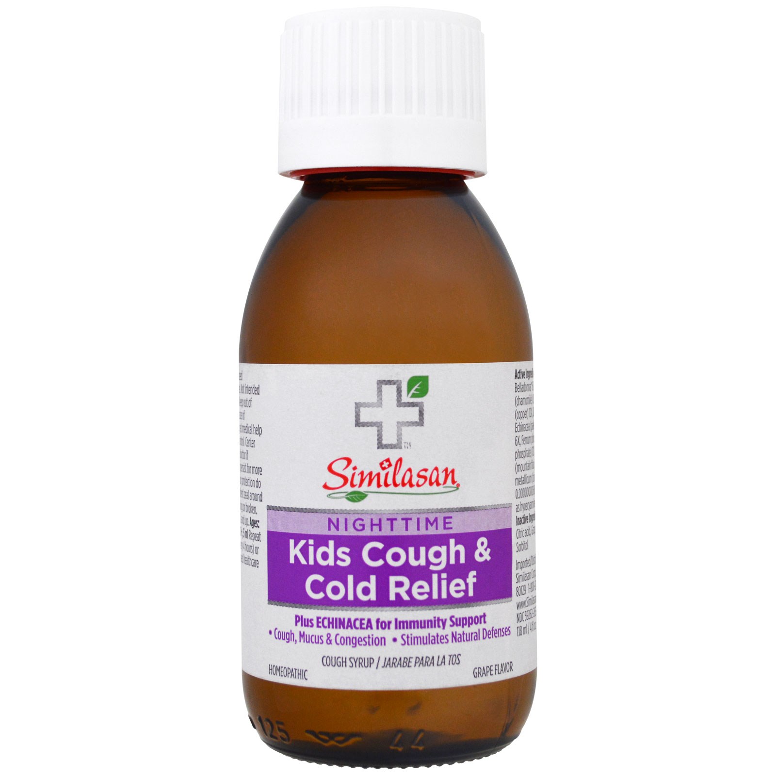 Similasan, Kids Cough & Cold Relief, Nighttime, Kids 2+, Grape Flavor, 4 fl oz (118 ml) - Imagem 3