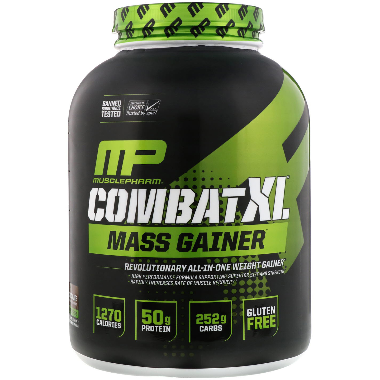 MusclePharm, Ganhador de Massa Combat XL, Chocolate, 6 lbs (2722 g)