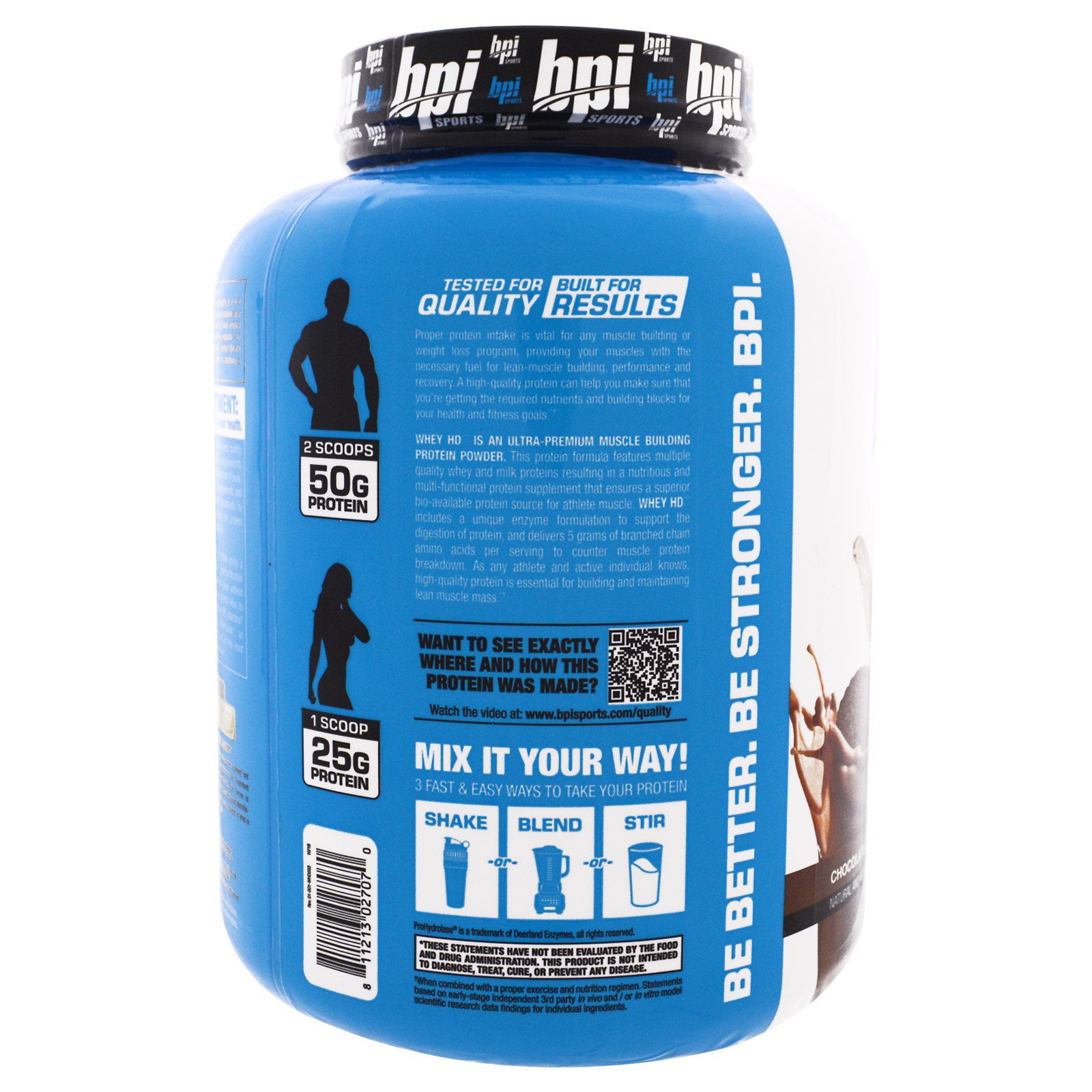 BPI Sports, Whey HD, Whey Protein em Pó Ultra Premium, Biscoito de Chocolate, 1.900 g - Imagem 3