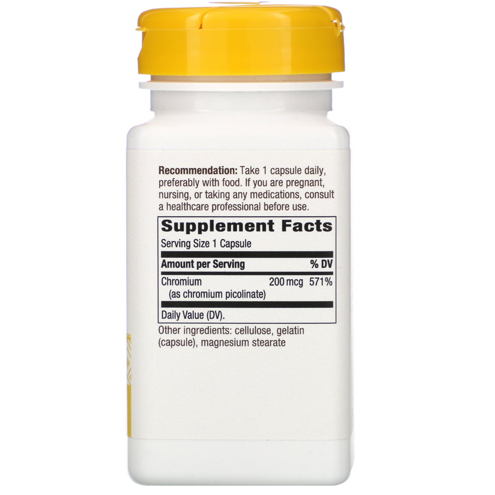 Nature's Way, Picolinato de cromo, 200 mcg, 100 Cápsulas - Imagem 2