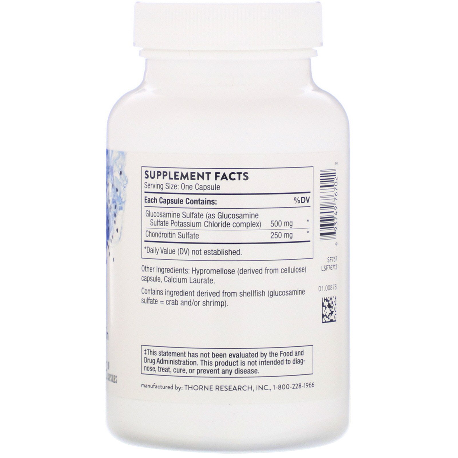 Thorne Research, Glucosamina e Condroitina, 90 Cápsulas - Imagem 2