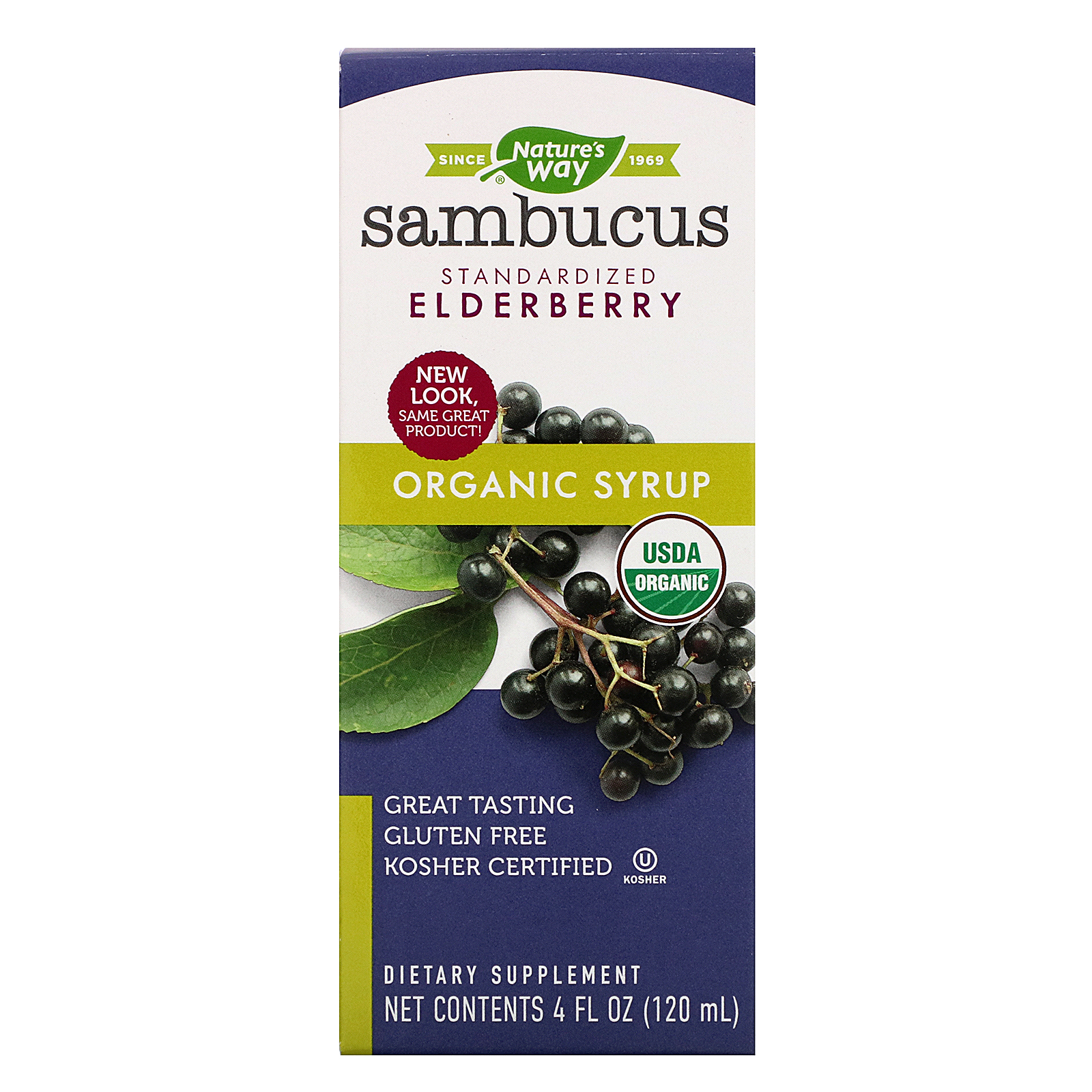 Nature's Way, Sambucus, Standardized Elderberry, Organic Syrup, 4 fl oz (120 ml) - Imagem 2