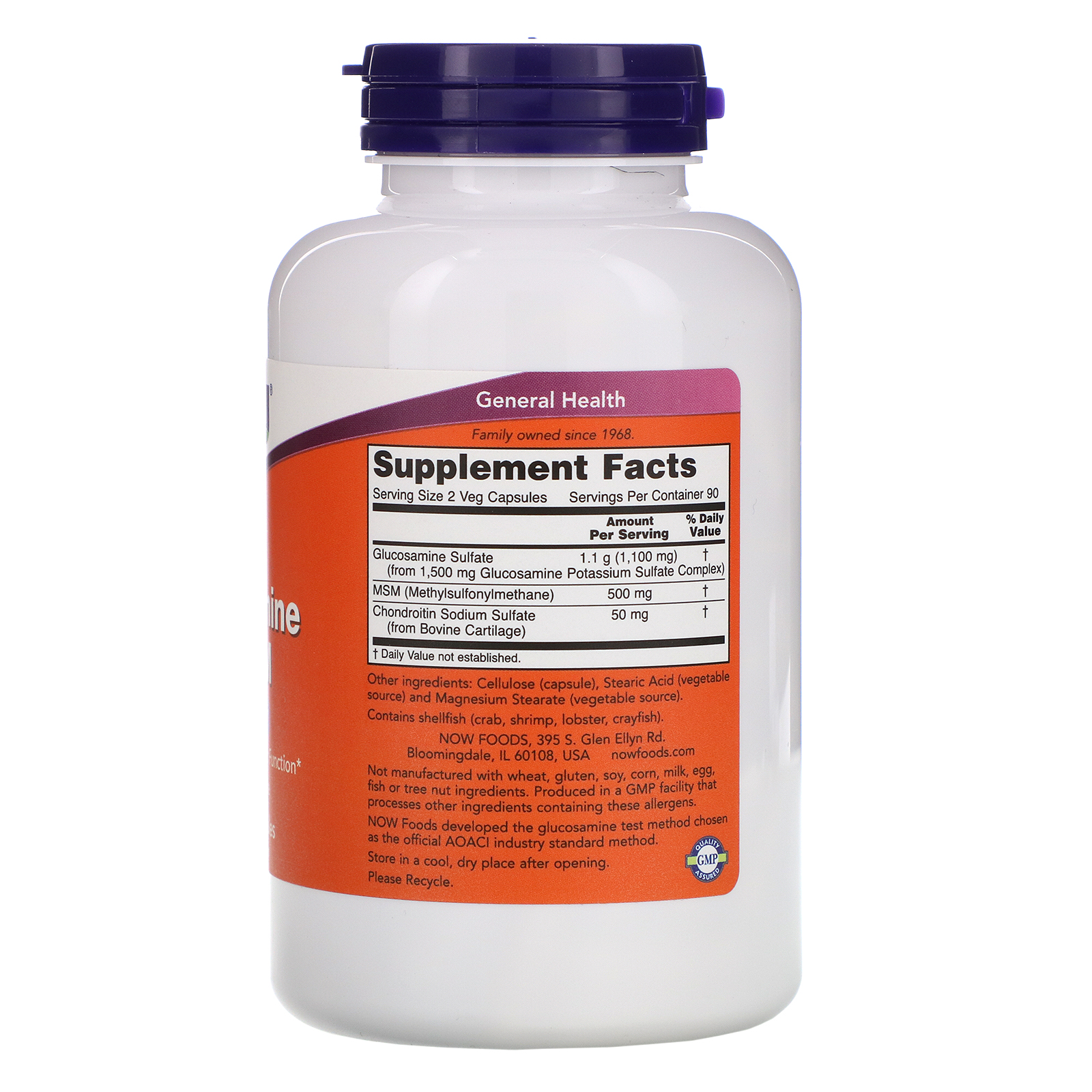 Now Foods, Glucosamina e MSM, 180 Cápsulas Vegetais - Imagem 2