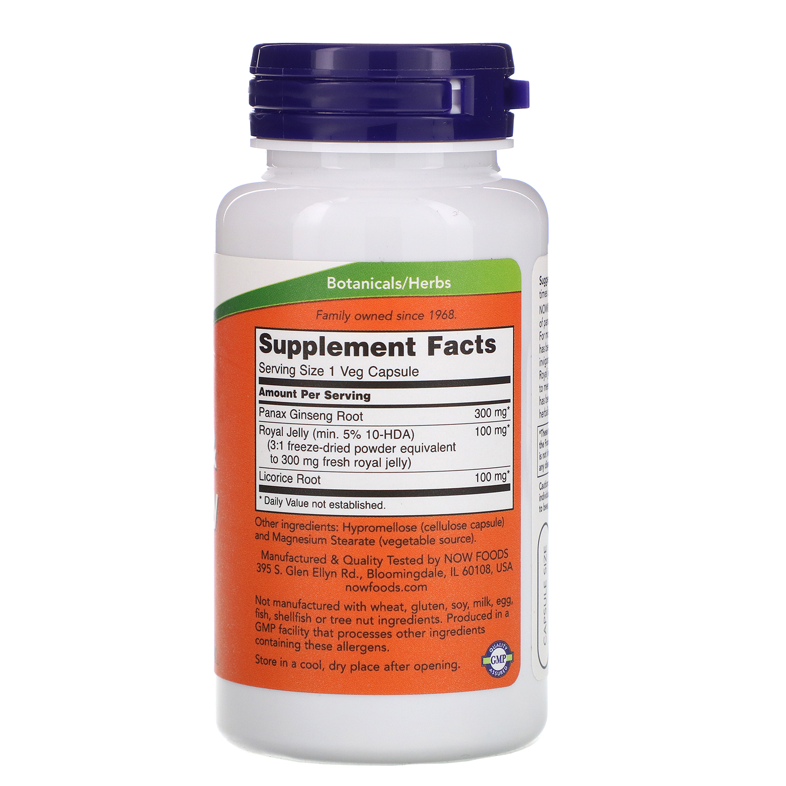 Now Foods, Ginseng e Geleia Real, 90 Cápsulas Vegetais - Imagem 2