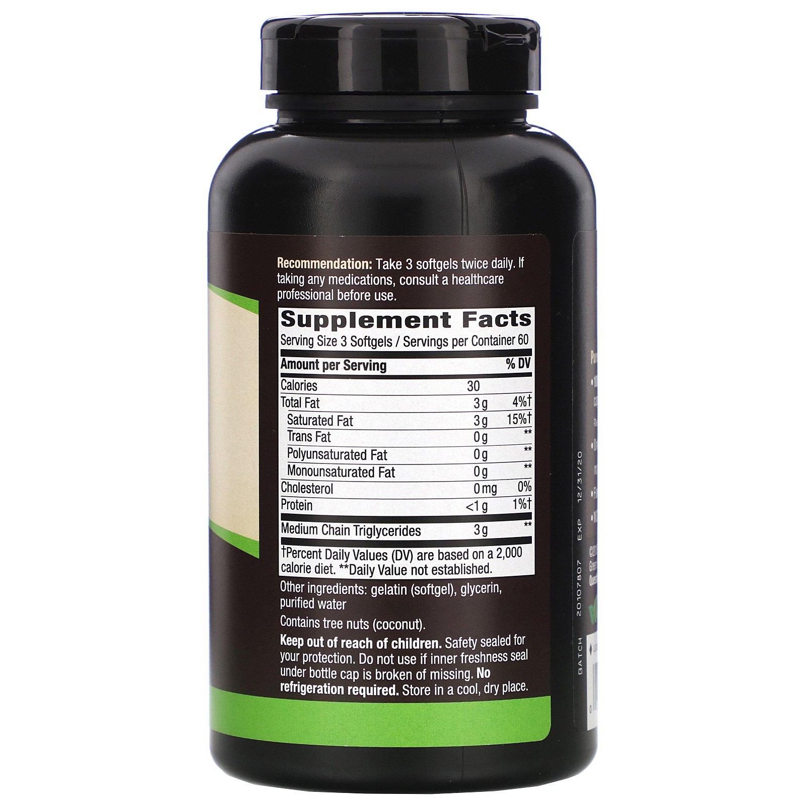 Nature's Way, MCT Oil, 180 Softgels - Imagem 2