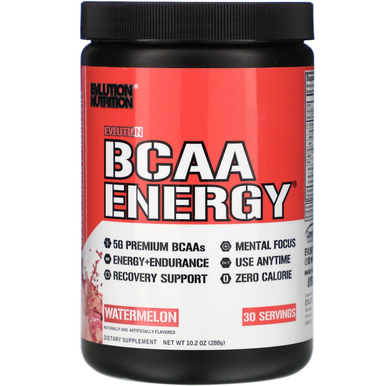 EVLution Nutrition, BCAA Energia, Melancia, 10,2 oz (288 g)