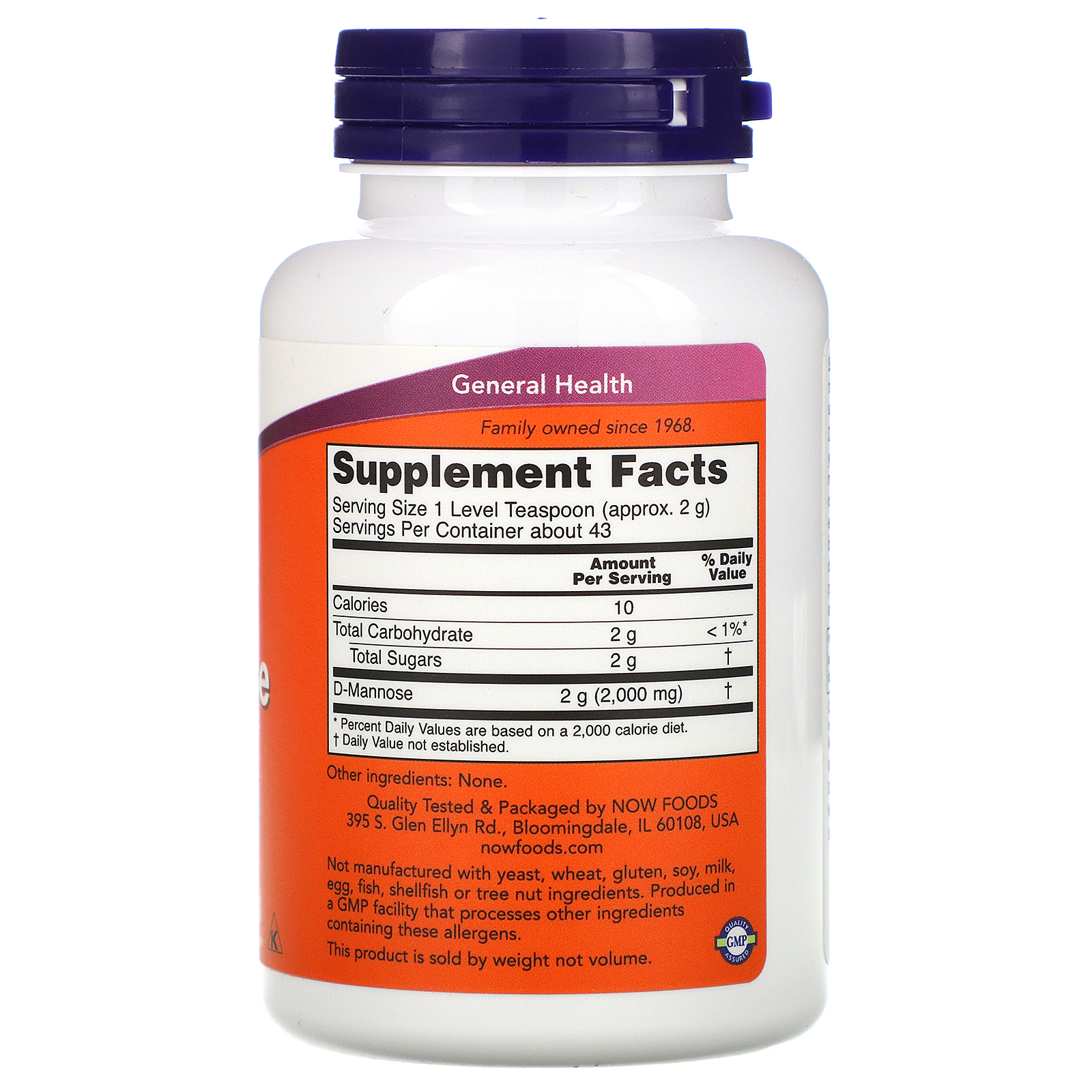 Now Foods, D-Manose Puro em Pó, 85 g (3 oz) - Imagem 2