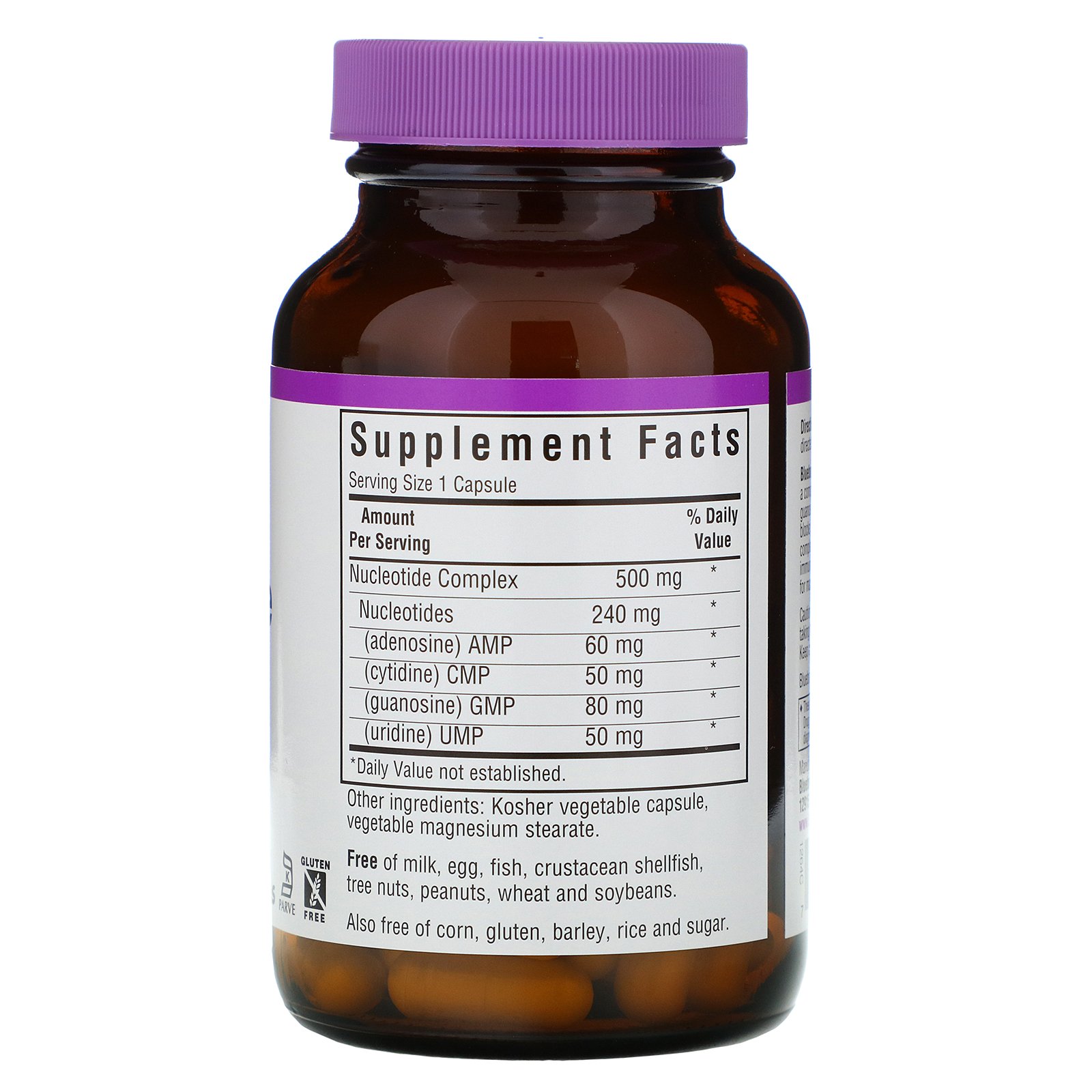 Bluebonnet Nutrition, Complexo nucleotídeo, ARN / DNA, 60 Vcaps - Imagem 2