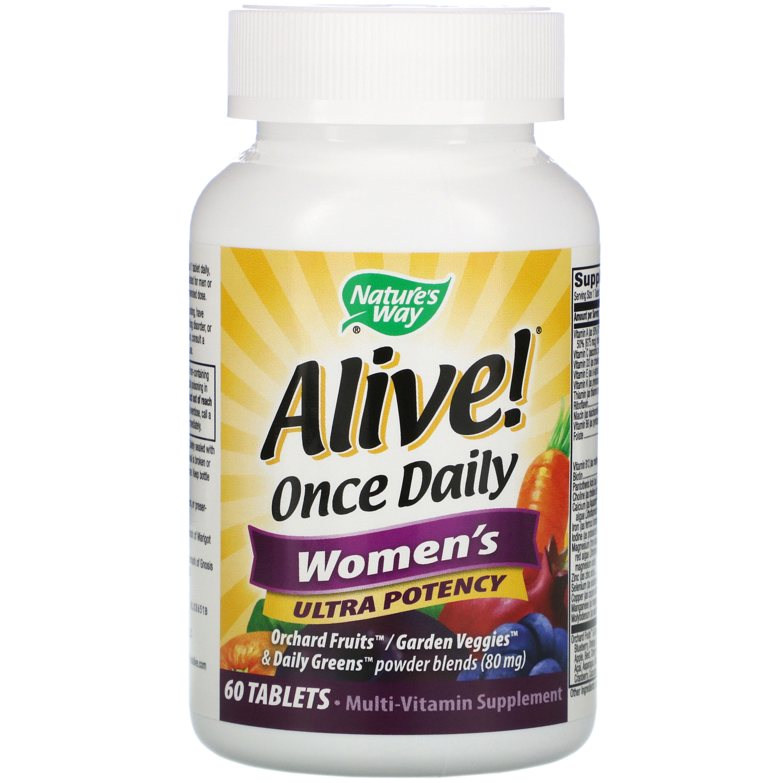 Nature's Way, Alive! Once Daily, Multivitamínico Ultra Potencial para Mulheres, 60 Comprimidos - Imagem 4