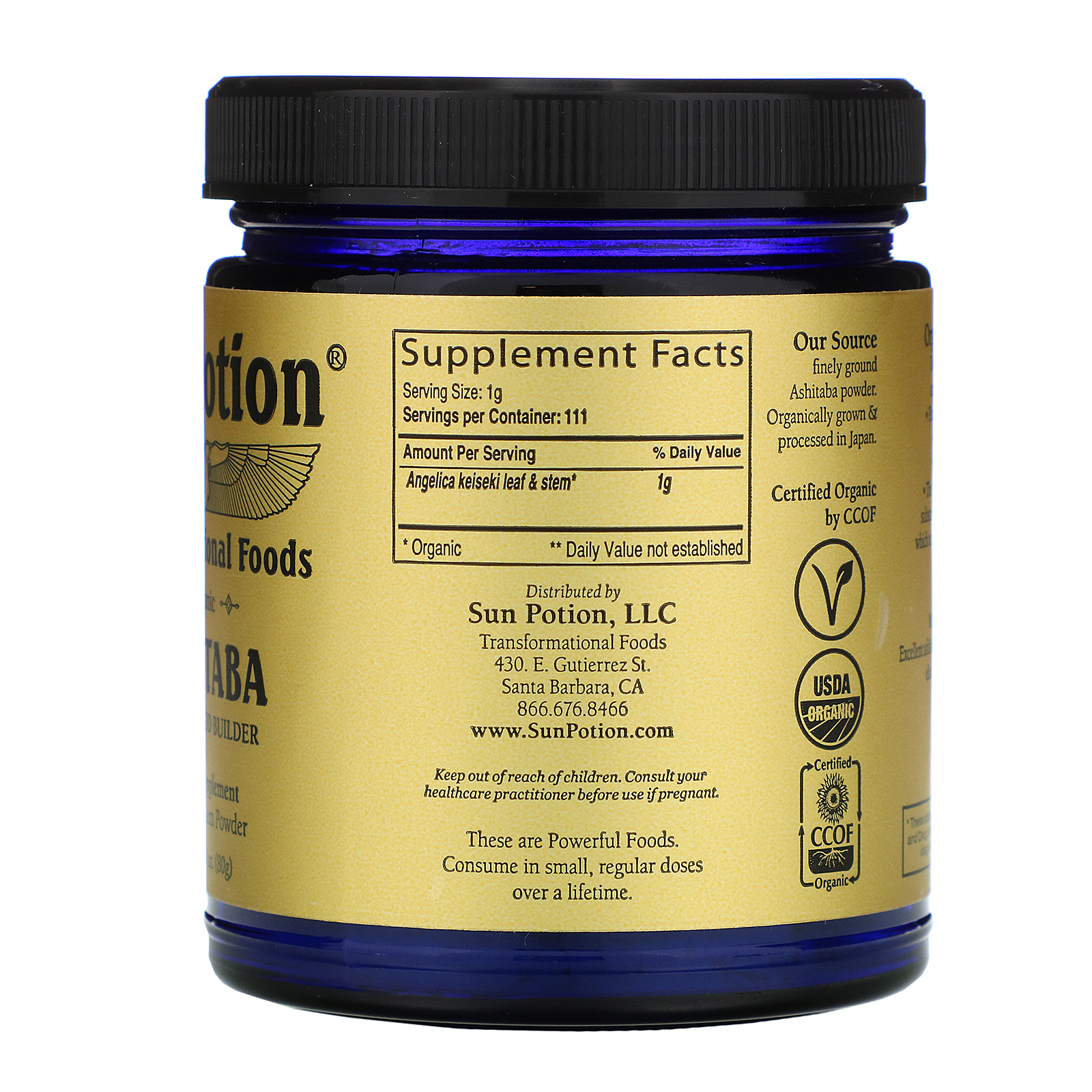 Sun Potion, Organic Ashitaba , 2.8 oz (80 g) - Imagem 2