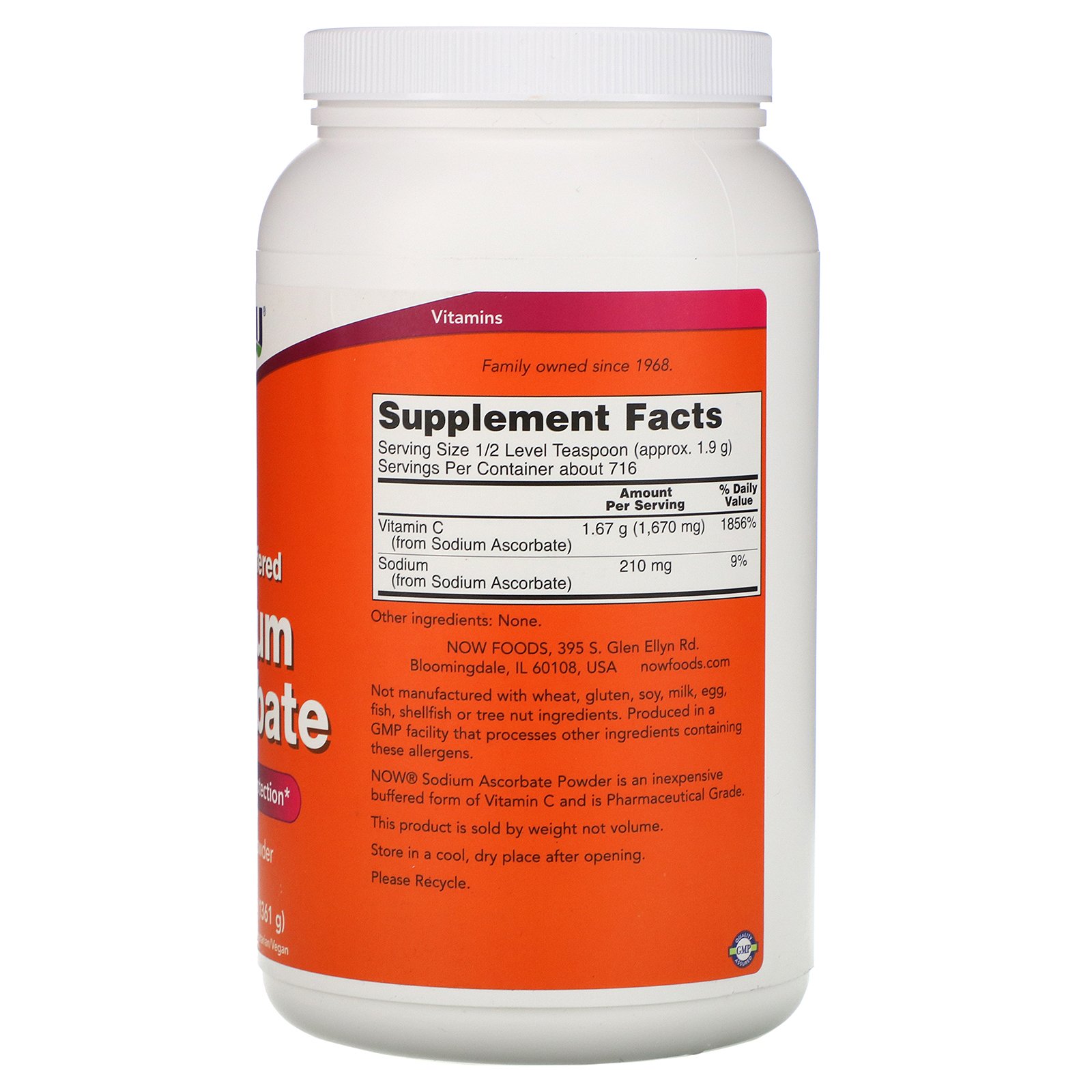 Now Foods, Ascorbato de Sódio em Pó, 1361 g (3 lbs) - Imagem 2