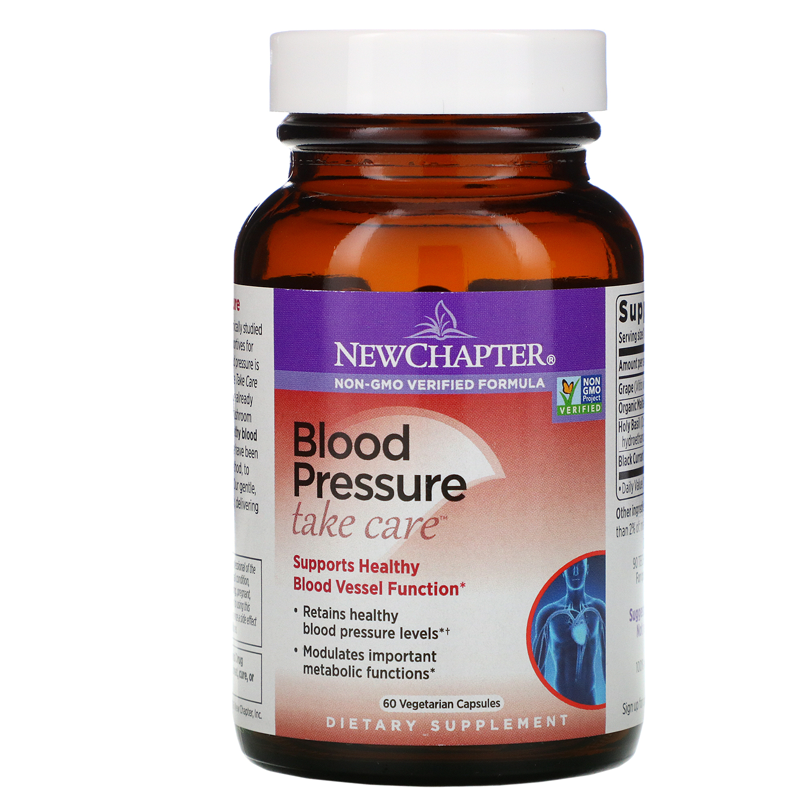 New Chapter, Blood Pressure, Take Care, 60 Vegetarian Capsules - Imagem 3