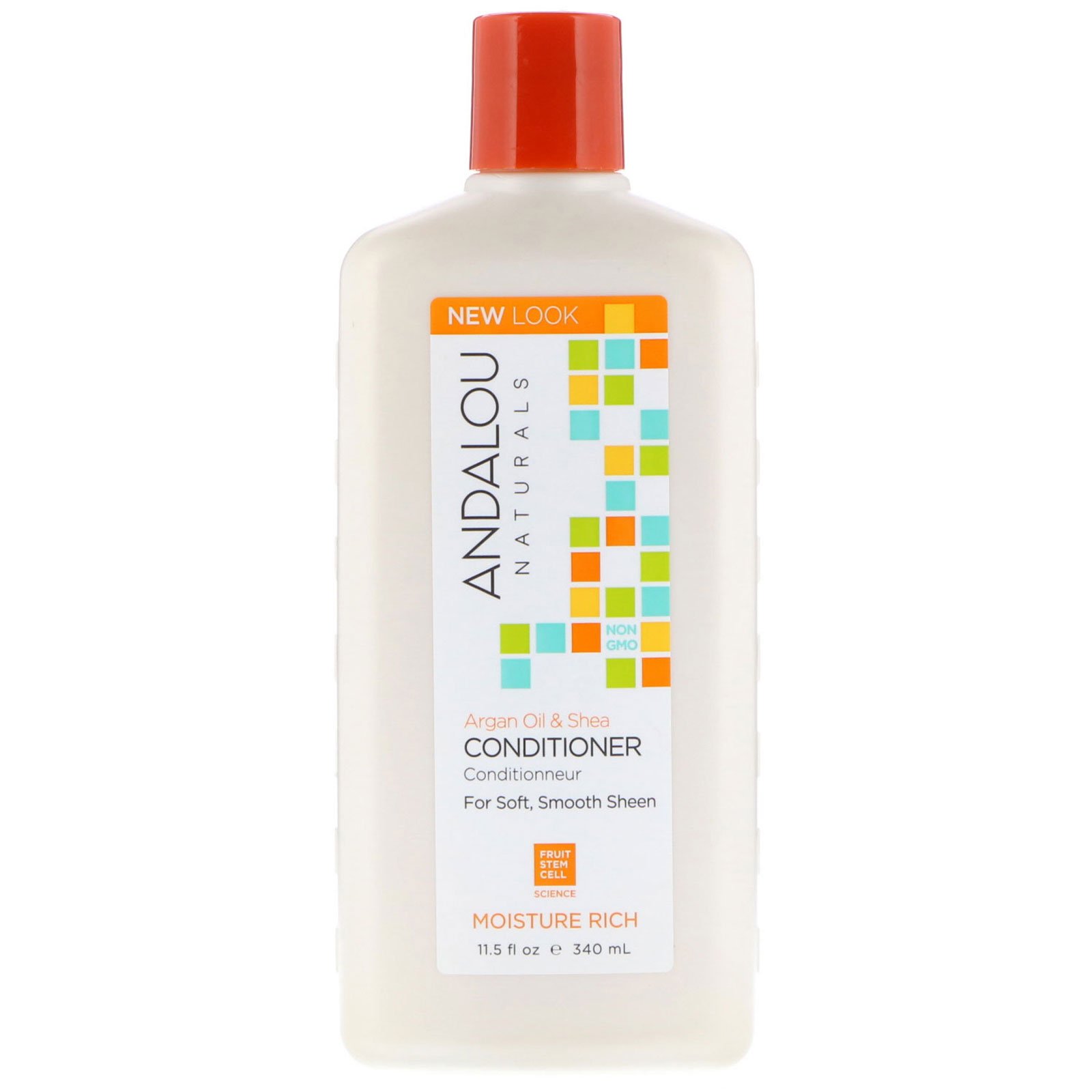 Andalou Naturals, Condicionador, Rico em Umidade para um Brilho Suave e Macio, Carité e Óleo de Argânia, 11,5 onças fluidas (340 ml)