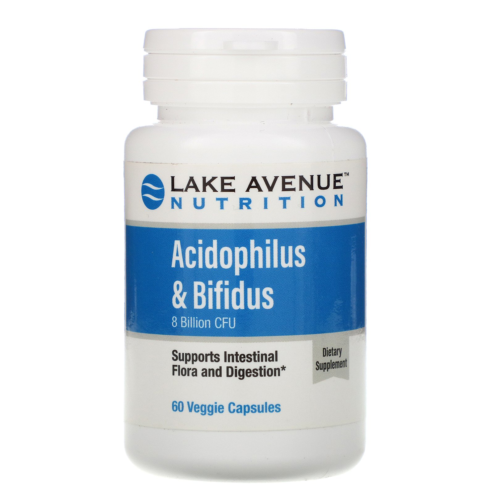 Lake Avenue Nutrition, Acidophilus & Bifidus, Probiotic Blend, 8 Billion CFU, 60 Veggie Capsules