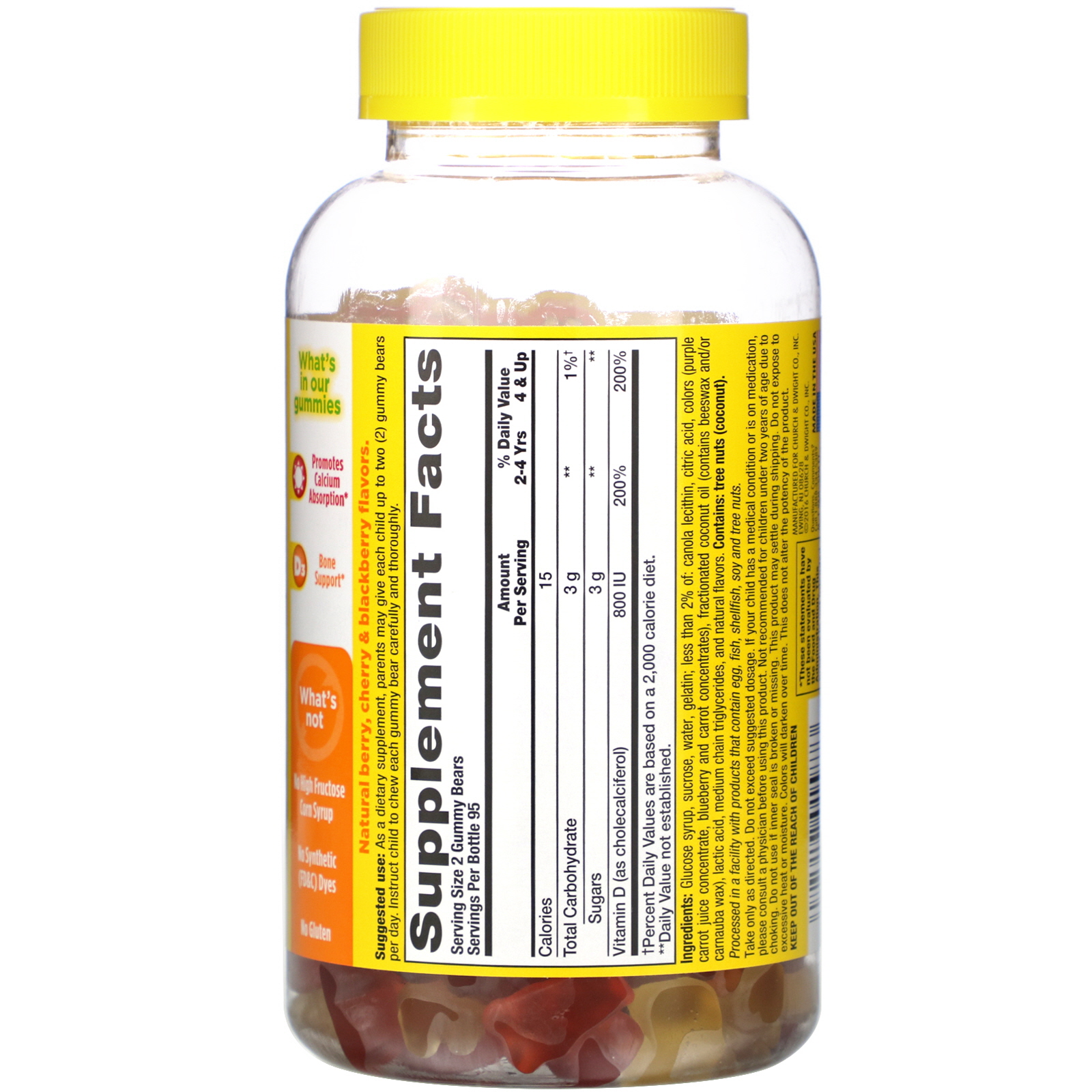 L'il Critters, Vitamin D3 Bone Support, Natural Fruit Flavors, 190 Gummies - Imagem 2